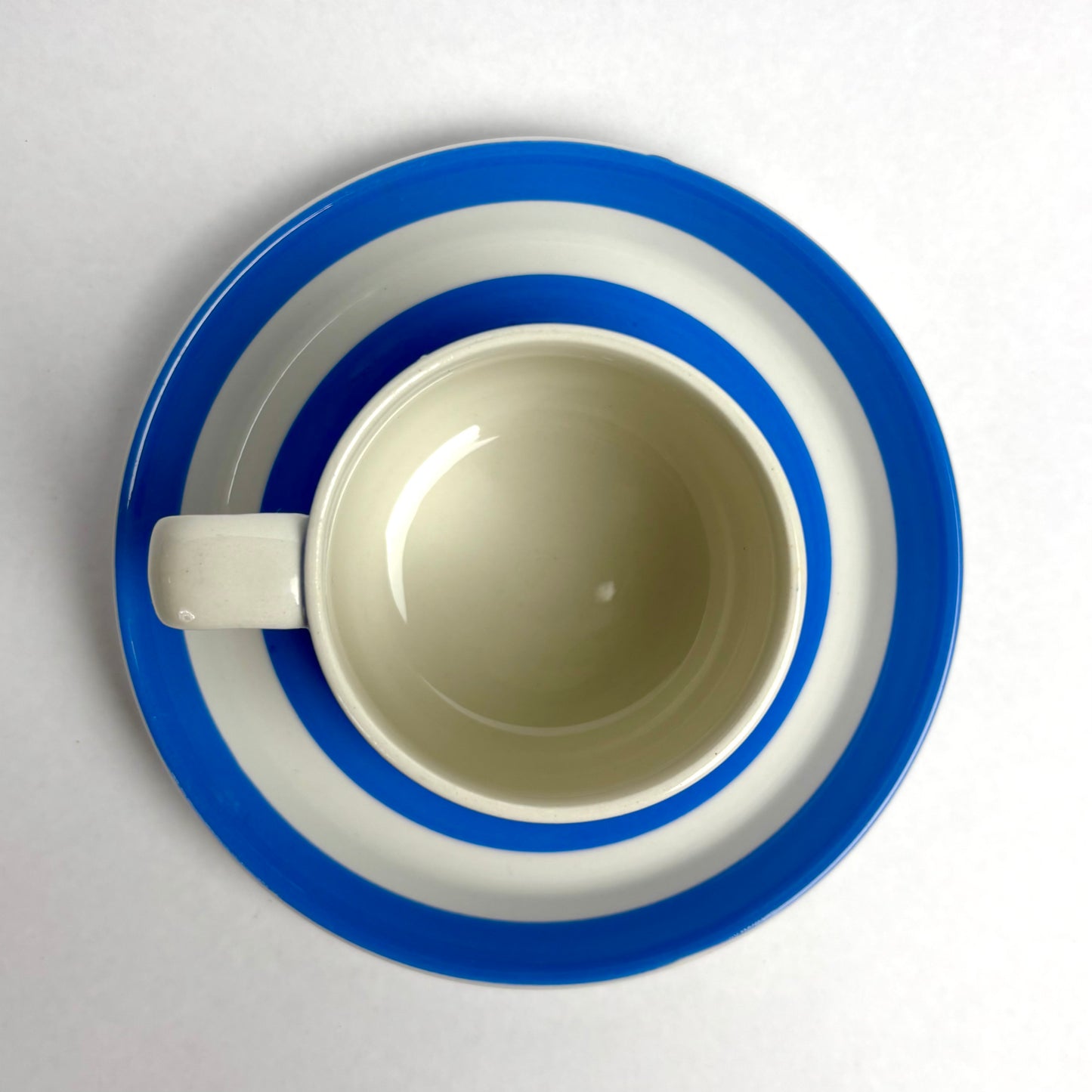 TG Green Electric Blue Cornishware Cup & Saucer
