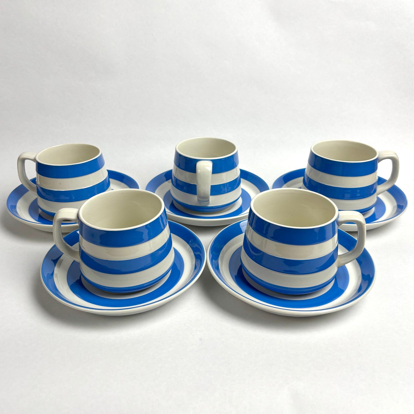 TG Green Electric Blue Cornishware Cup & Saucer