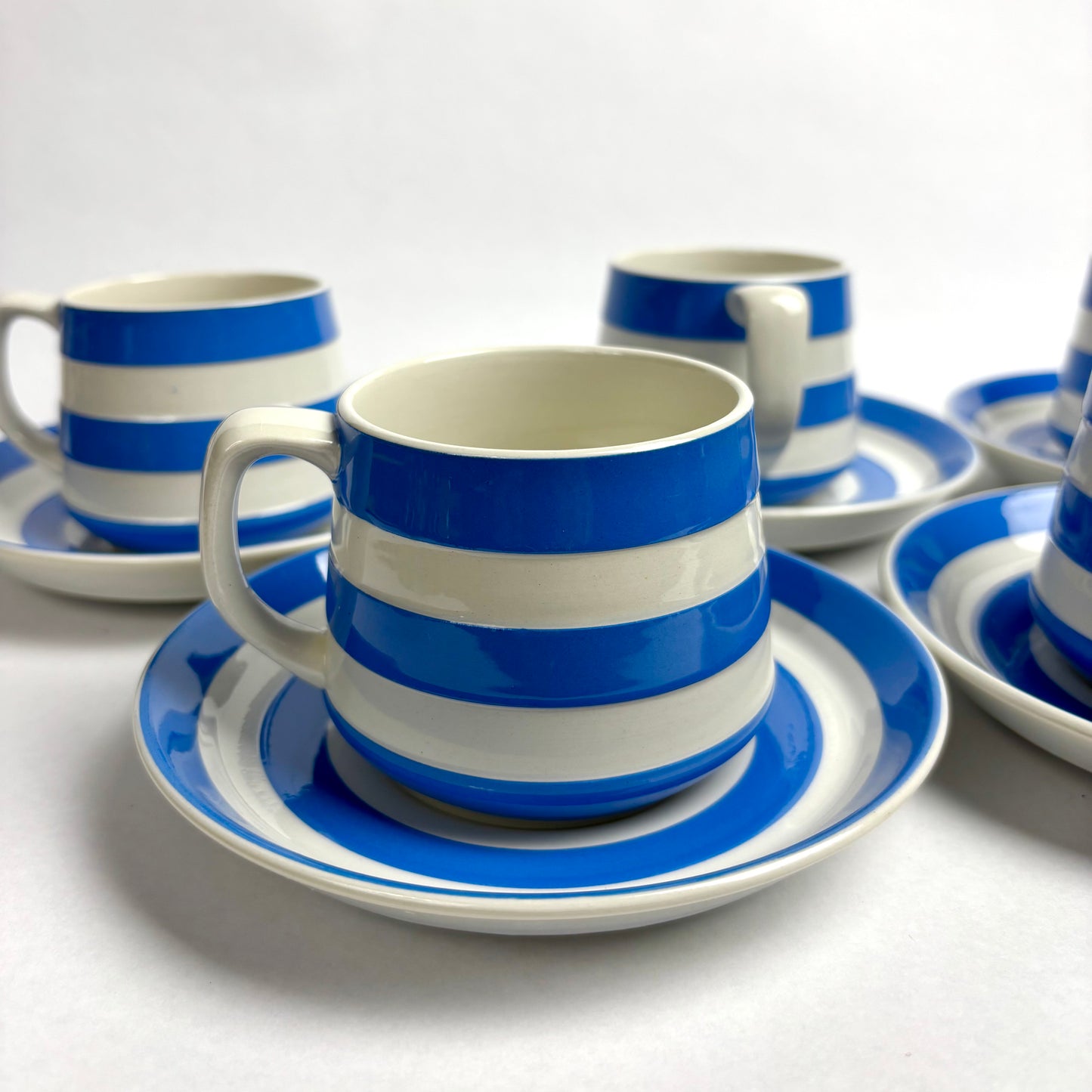 TG Green Electric Blue Cornishware Cup & Saucer