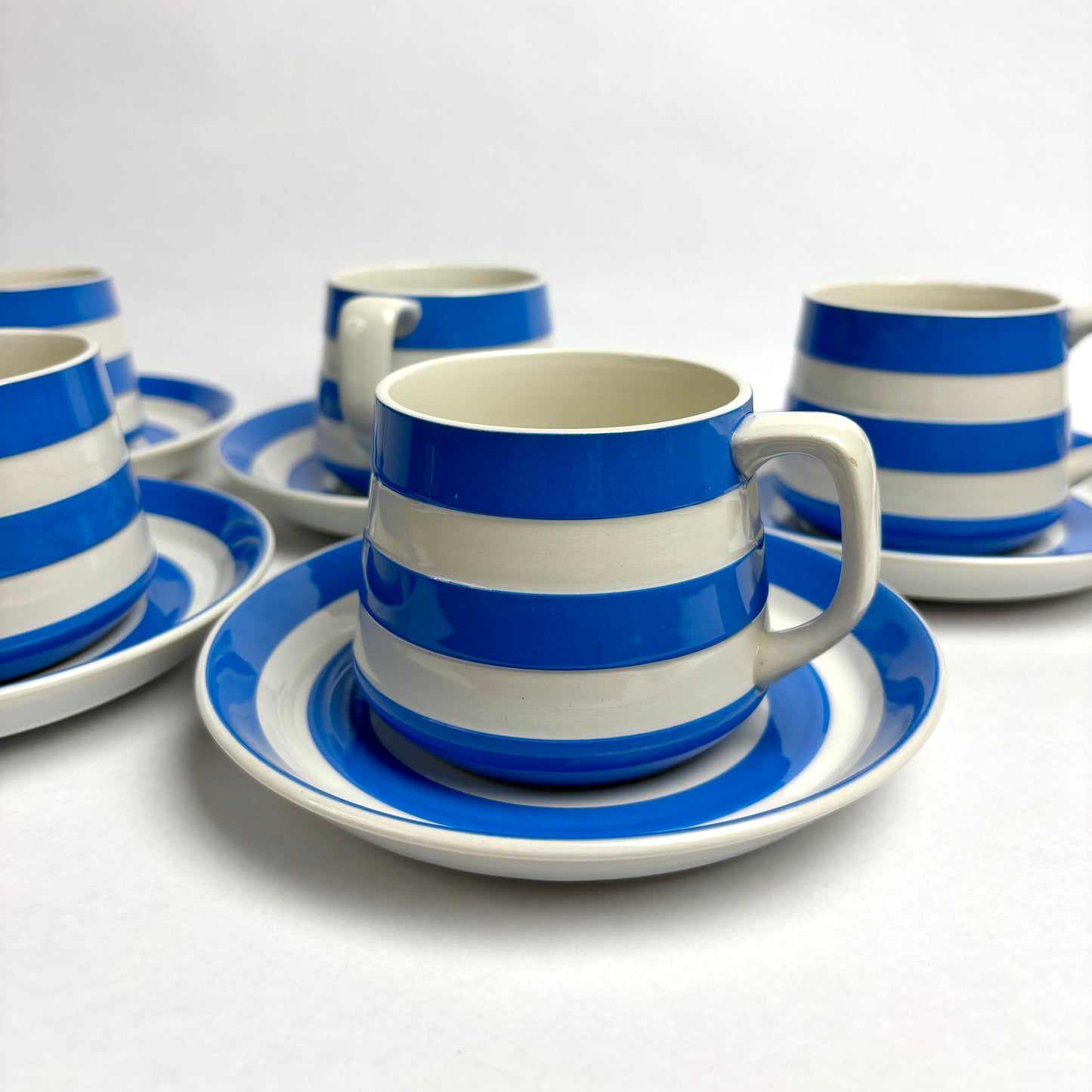 TG Green Electric Blue Cornishware Cup & Saucer