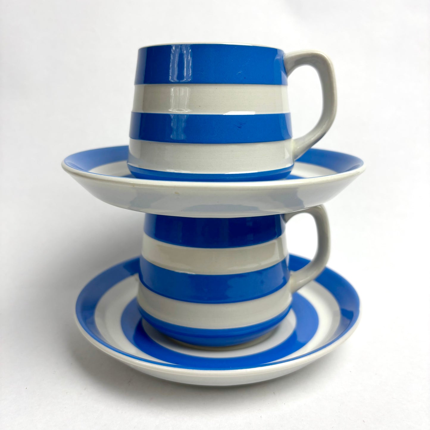 TG Green Electric Blue Cornishware Cup & Saucer