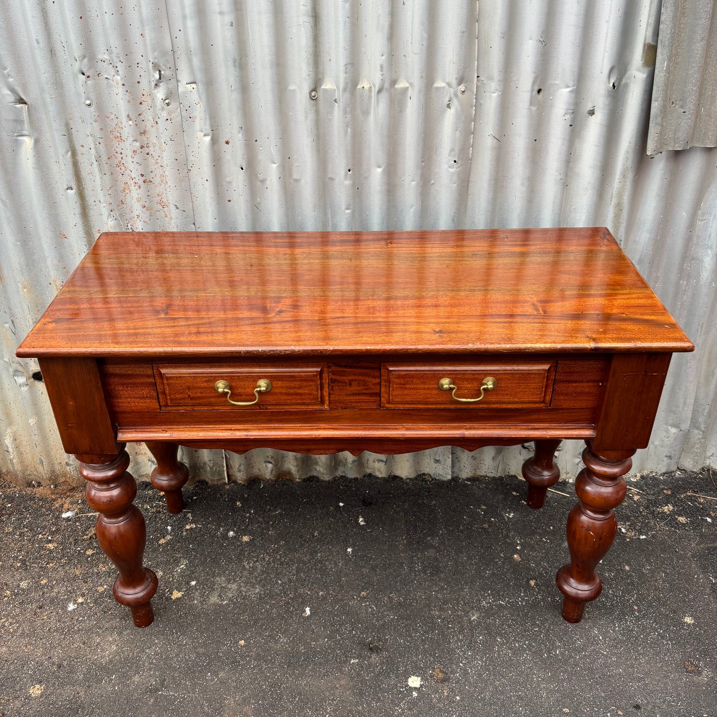 Vintage Reproduction Mahogany Hall Table with Drawers