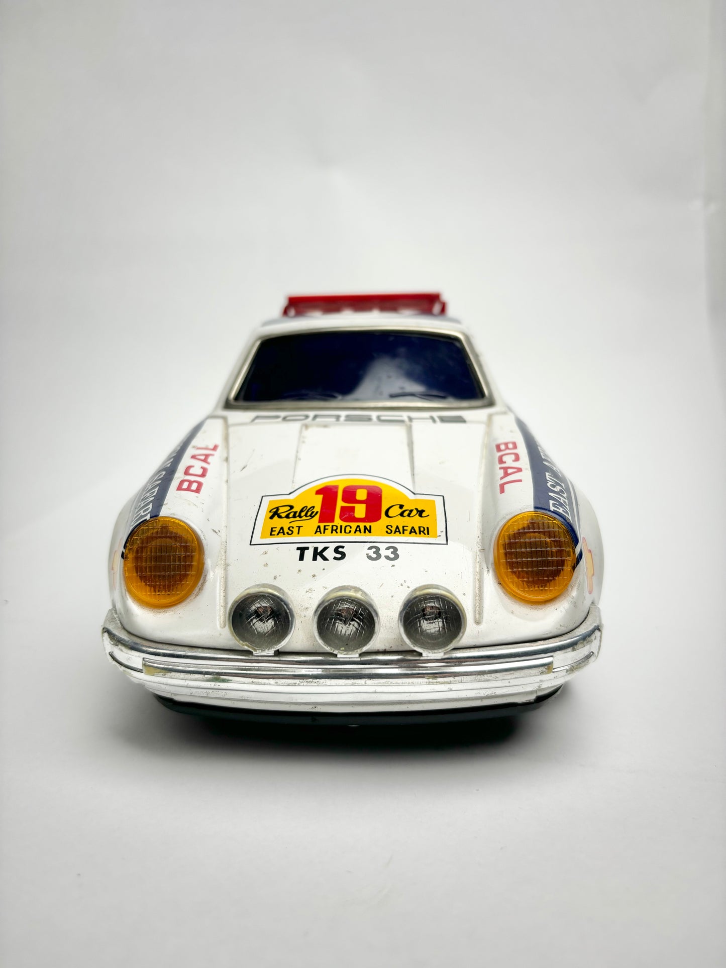Battery operated Tin Rally Porsche