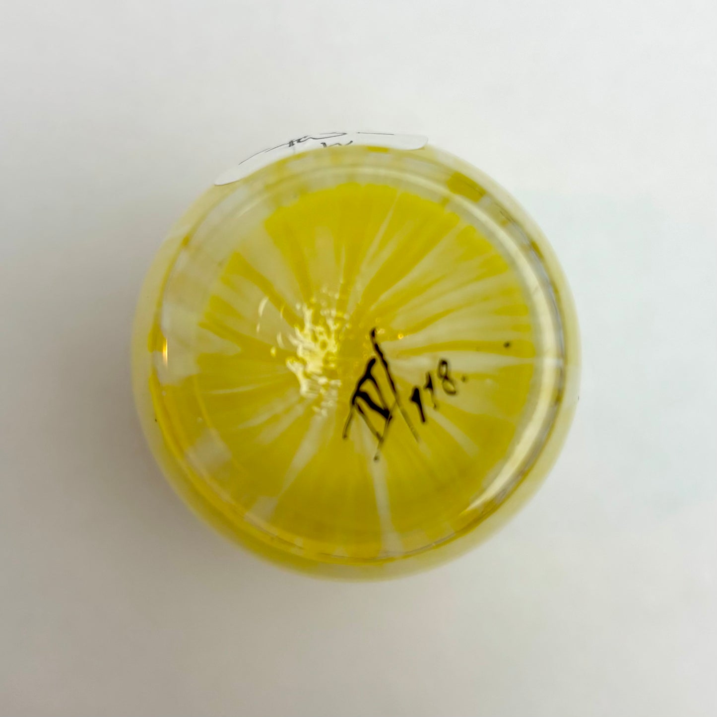 Antique Yellow Glass Vase with Gilded Decoration | Miniature c.1900–1920