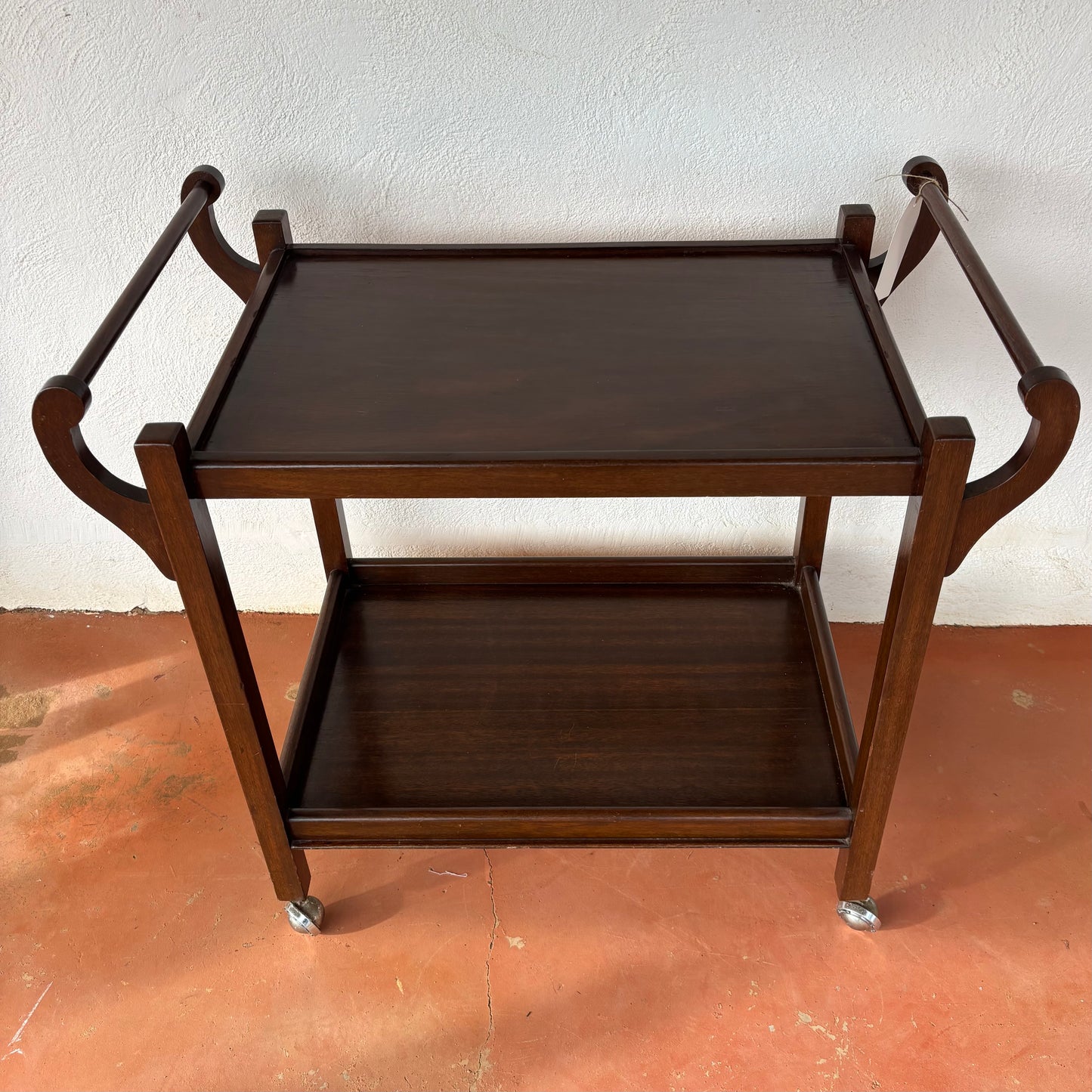 Vintage Edwardian Revival Mahogany Drinks Trolley / Tea Trolley on Castors