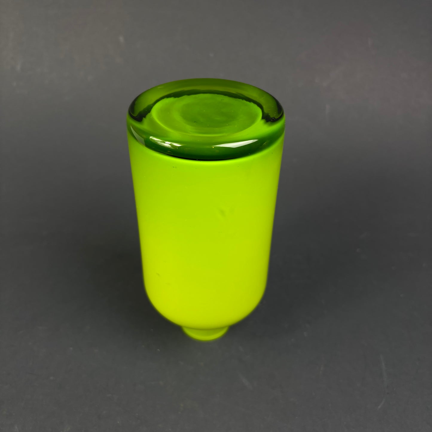 Contemporary Lime Green Cased Glass Bottle Vase