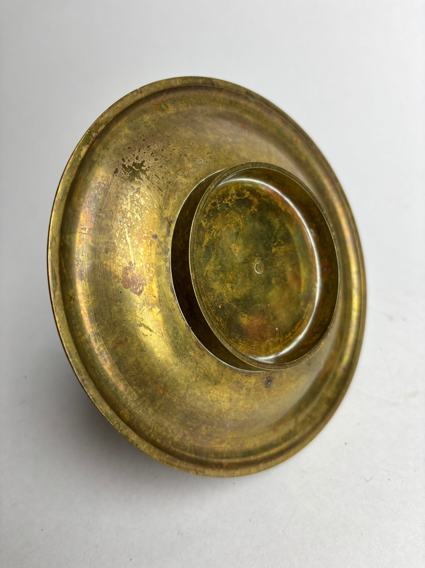 Antique Brass Inkwell