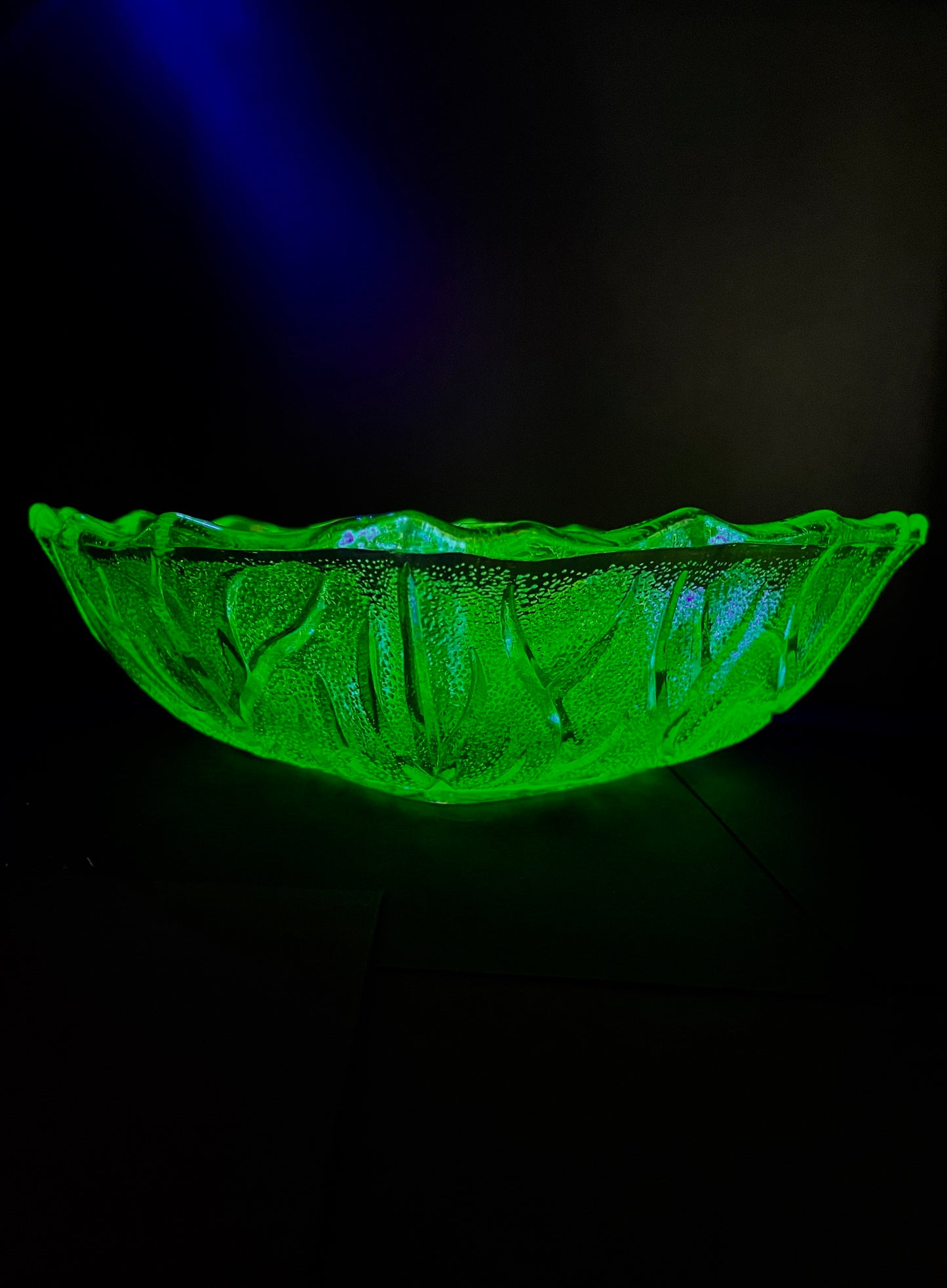 Bagely Green Uranium Glass Bowl