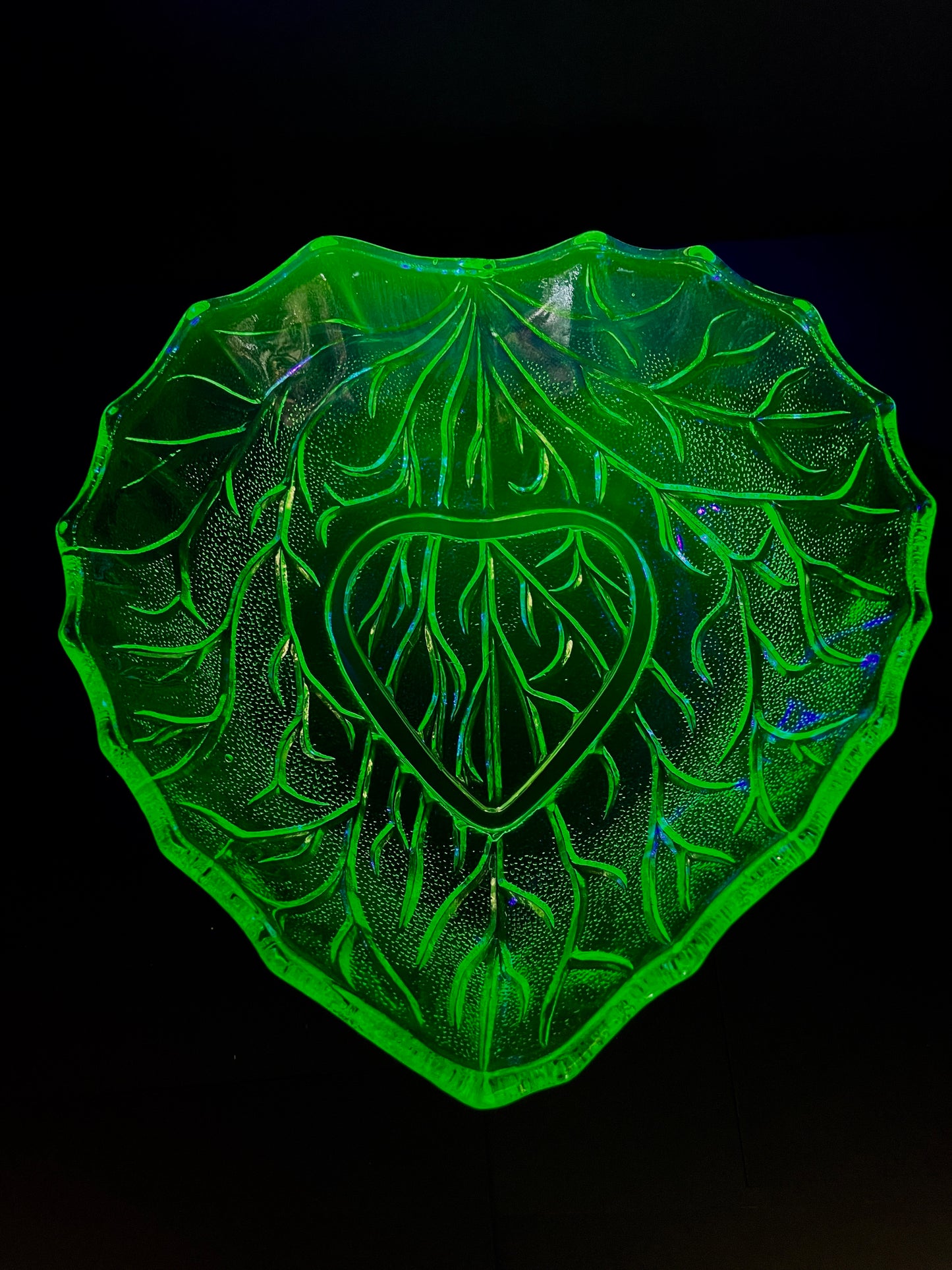 Bagely Green Uranium Glass Bowl