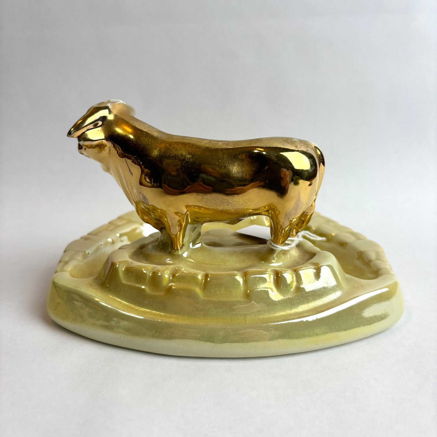 Wembley Ware Bull Ashtray – Lustre Glaze with Gold Bull