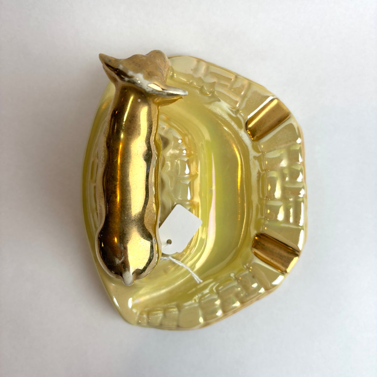 Wembley Ware Bull Ashtray – Lustre Glaze with Gold Bull
