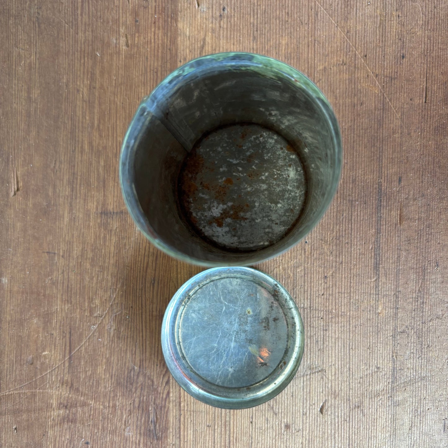 Vintage Green Tin Spice Rack with Canisters