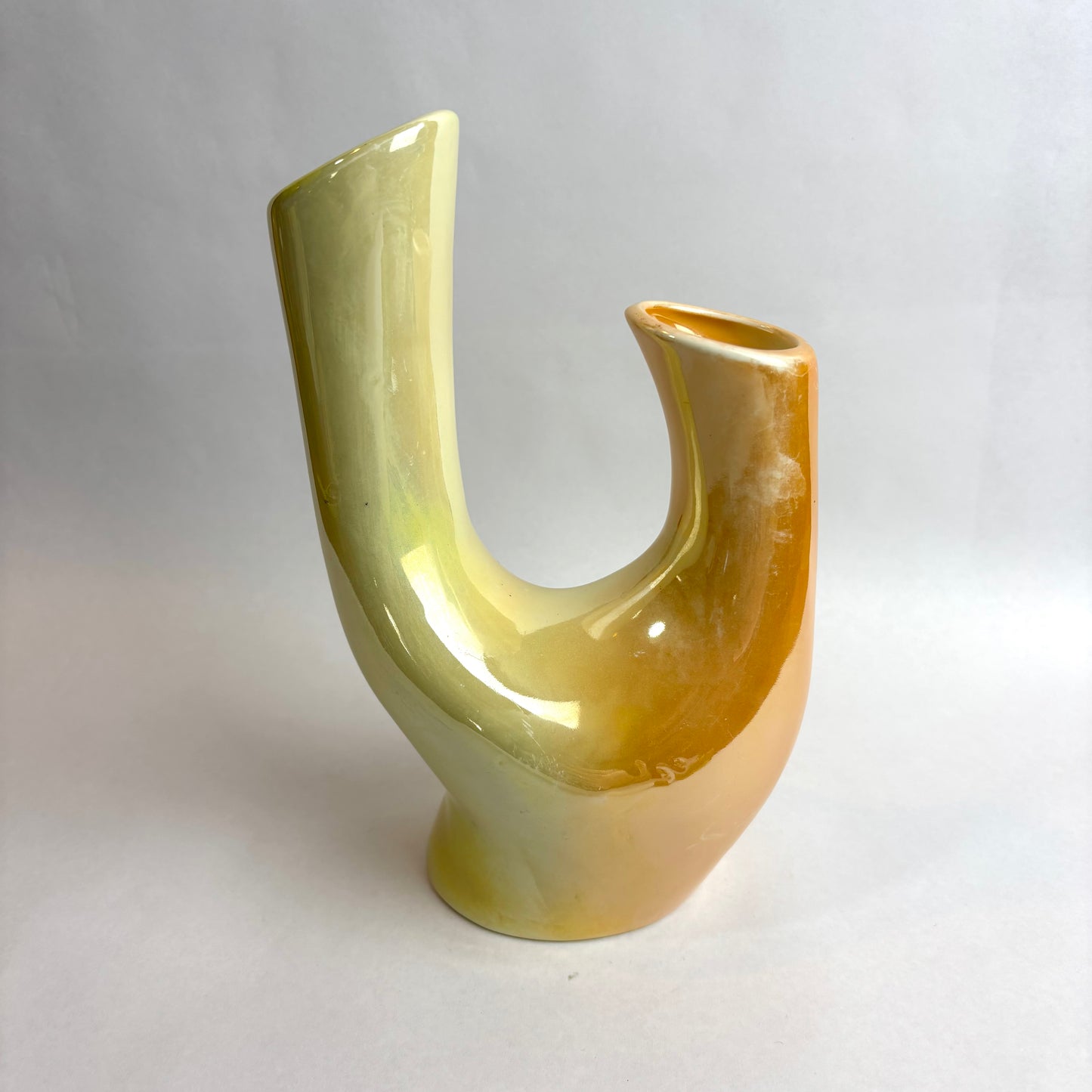 Wembley Ware Branch Vase – Lustre Glaze (Green & Tan)