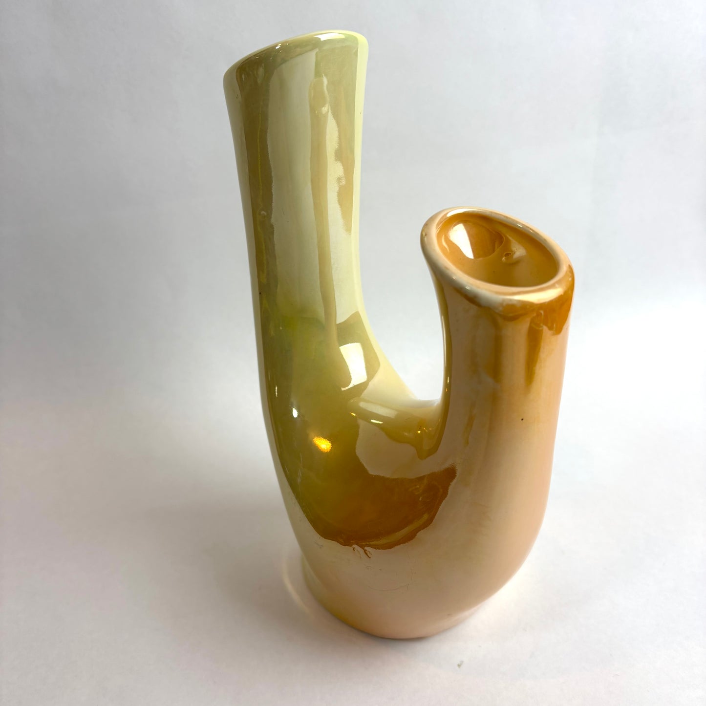 Wembley Ware Branch Vase – Lustre Glaze (Green & Tan)