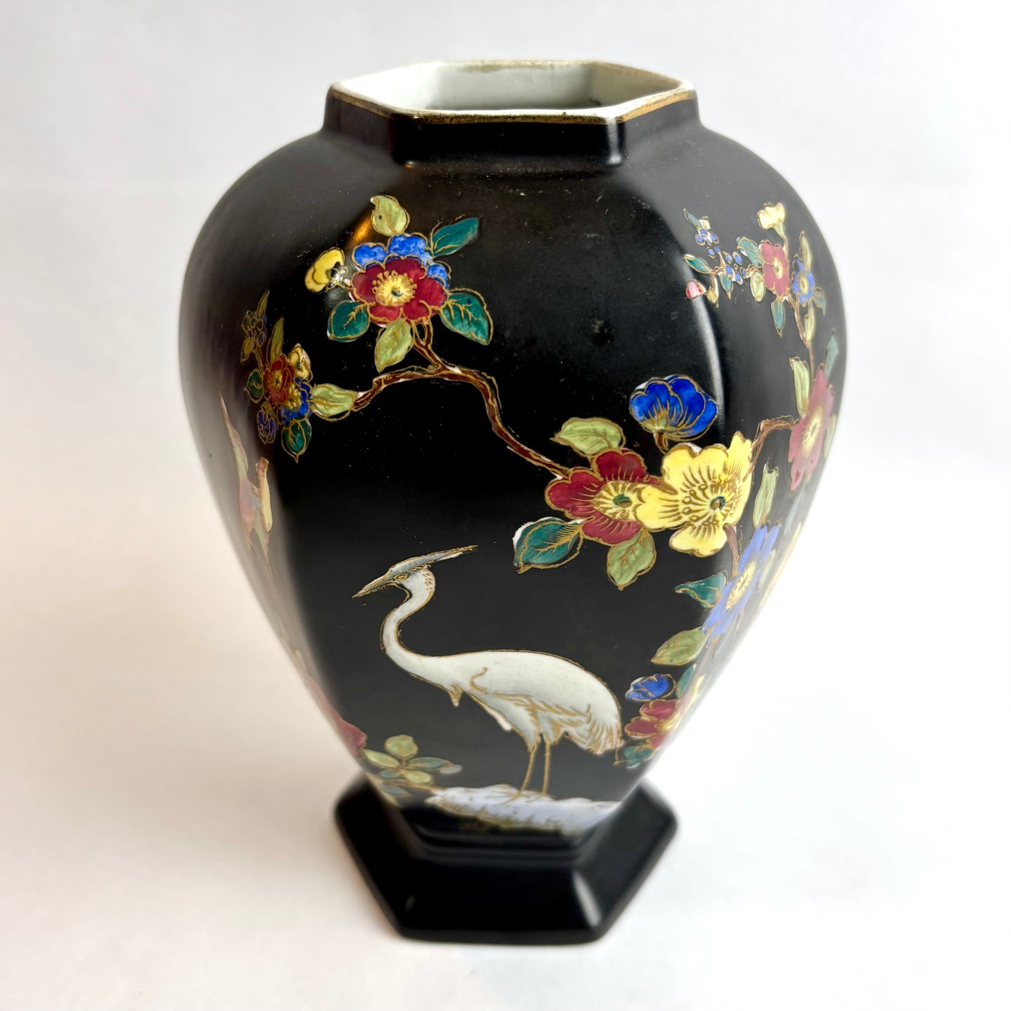 Carlton Ware “Cloisonné” Vase – Heron & Floral Design (c. 1920s–30s)
