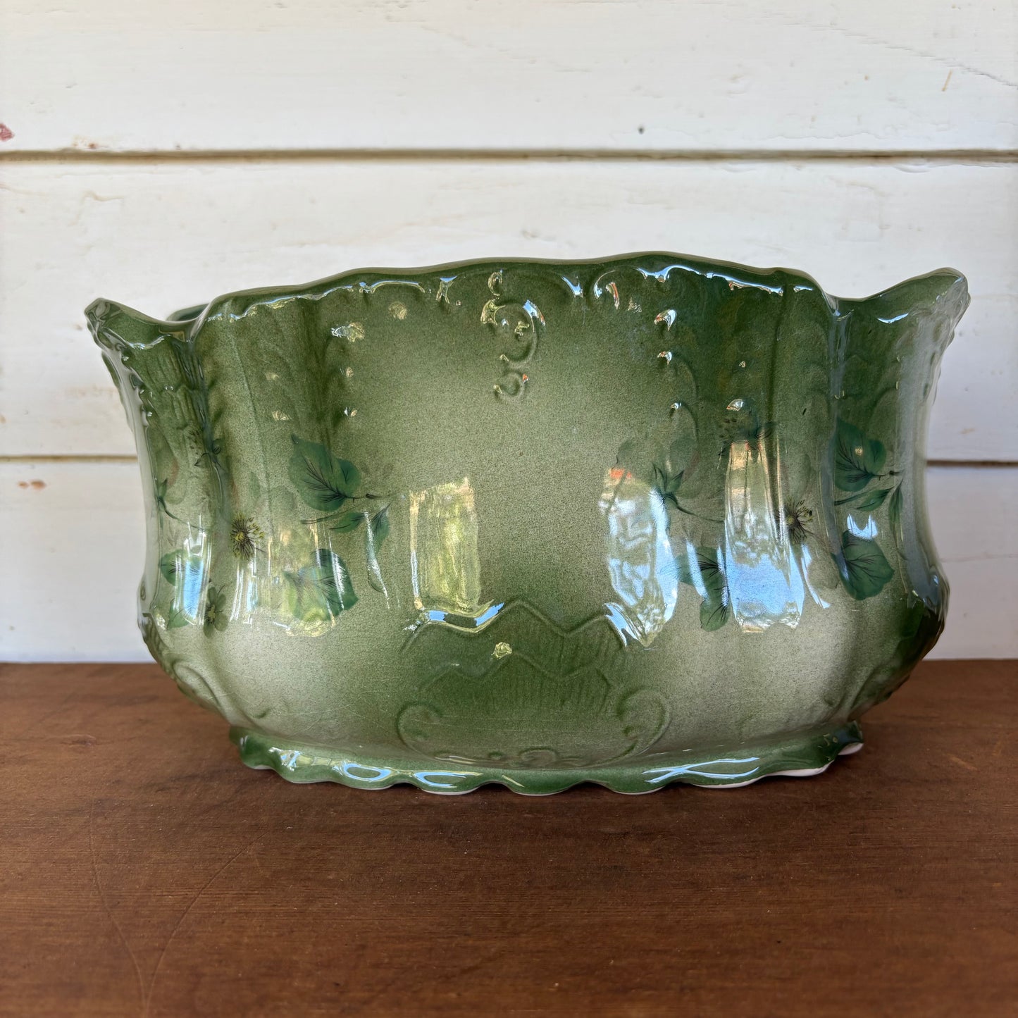 Staffordshire England Green Planter / Jardiniere