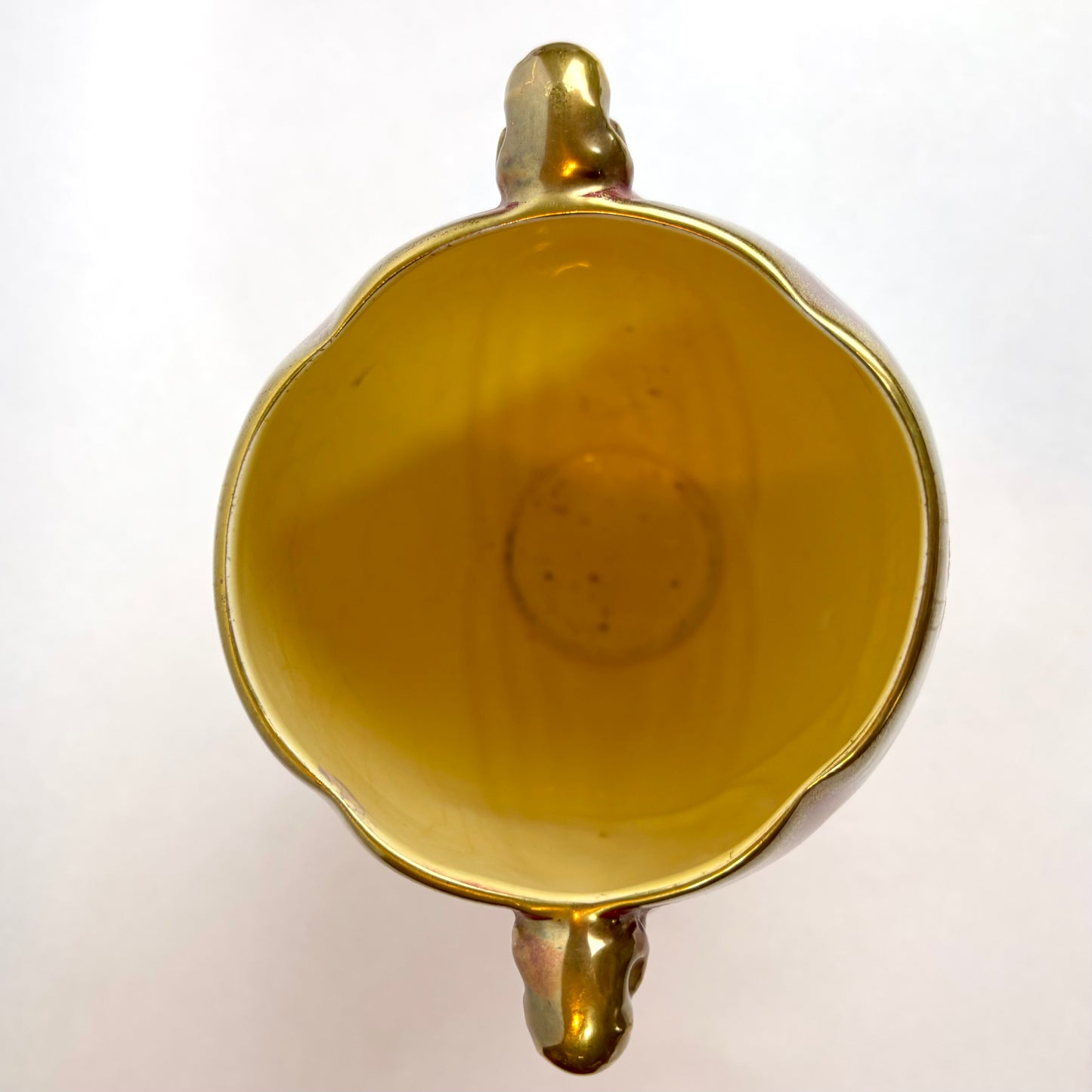Crown Devon Fieldings Vase – Red & Gold with Enamelled Blossom (c. 1930s)