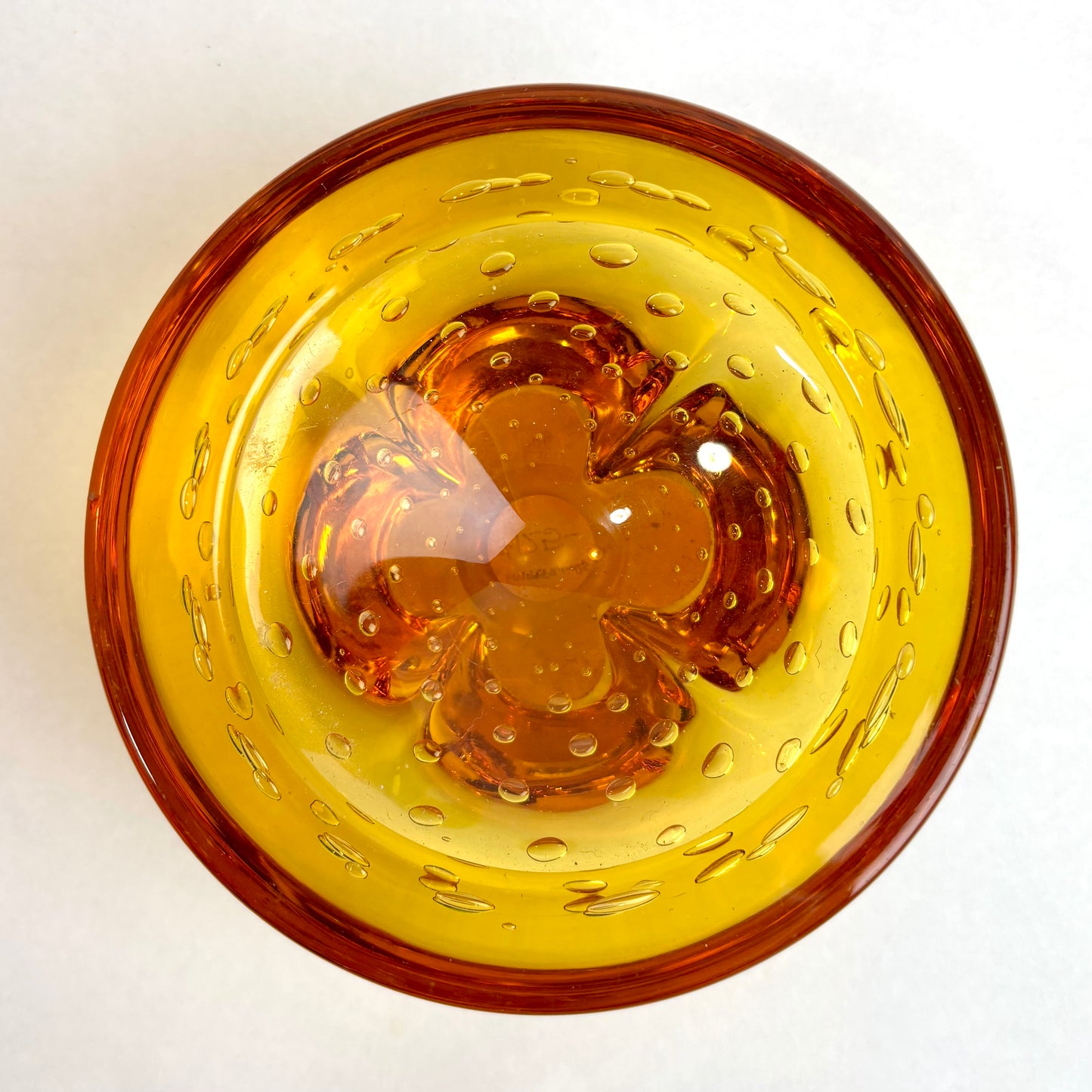 Whitefriars Amber Glass Bowl – c. 1960s