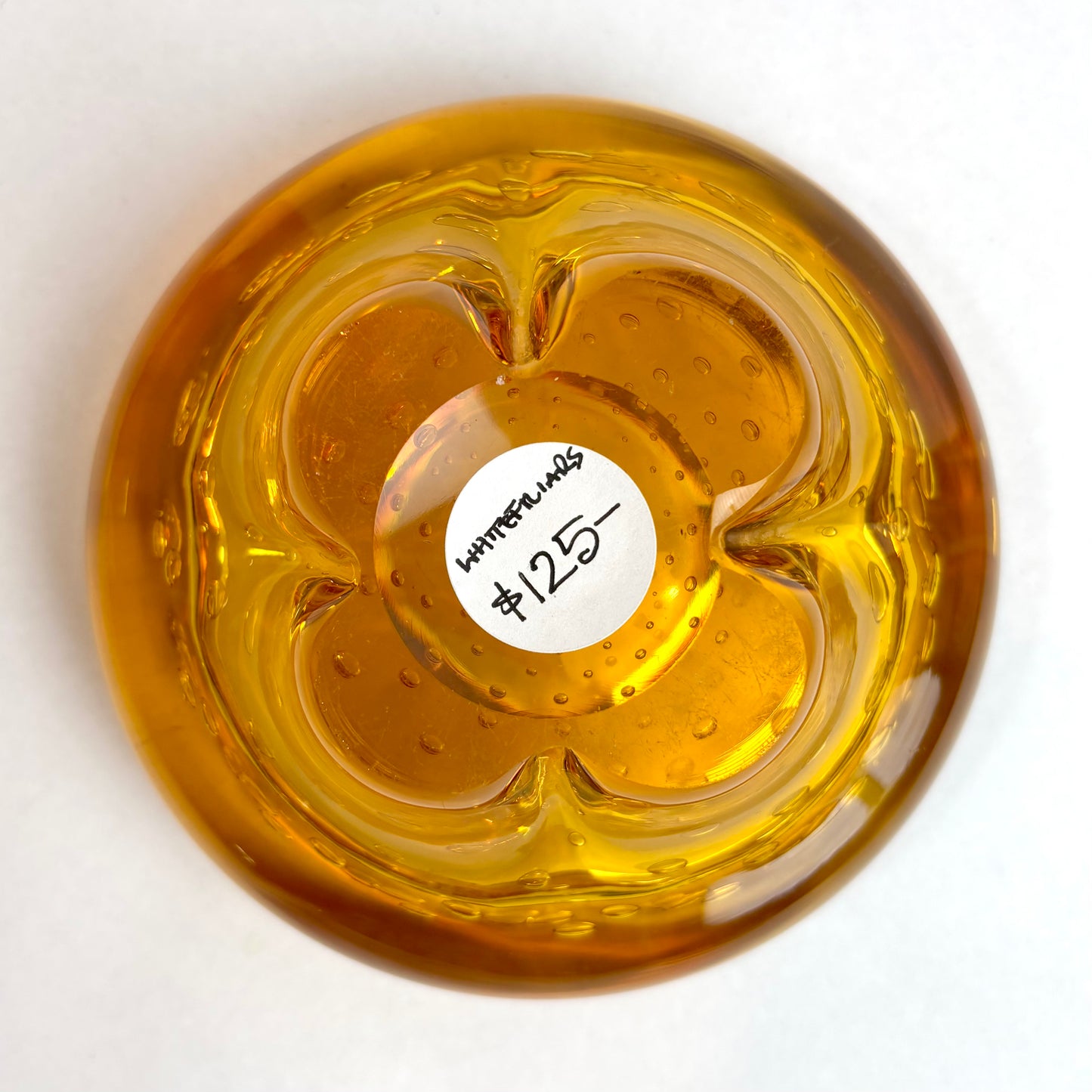 Whitefriars Amber Glass Bowl – c. 1960s