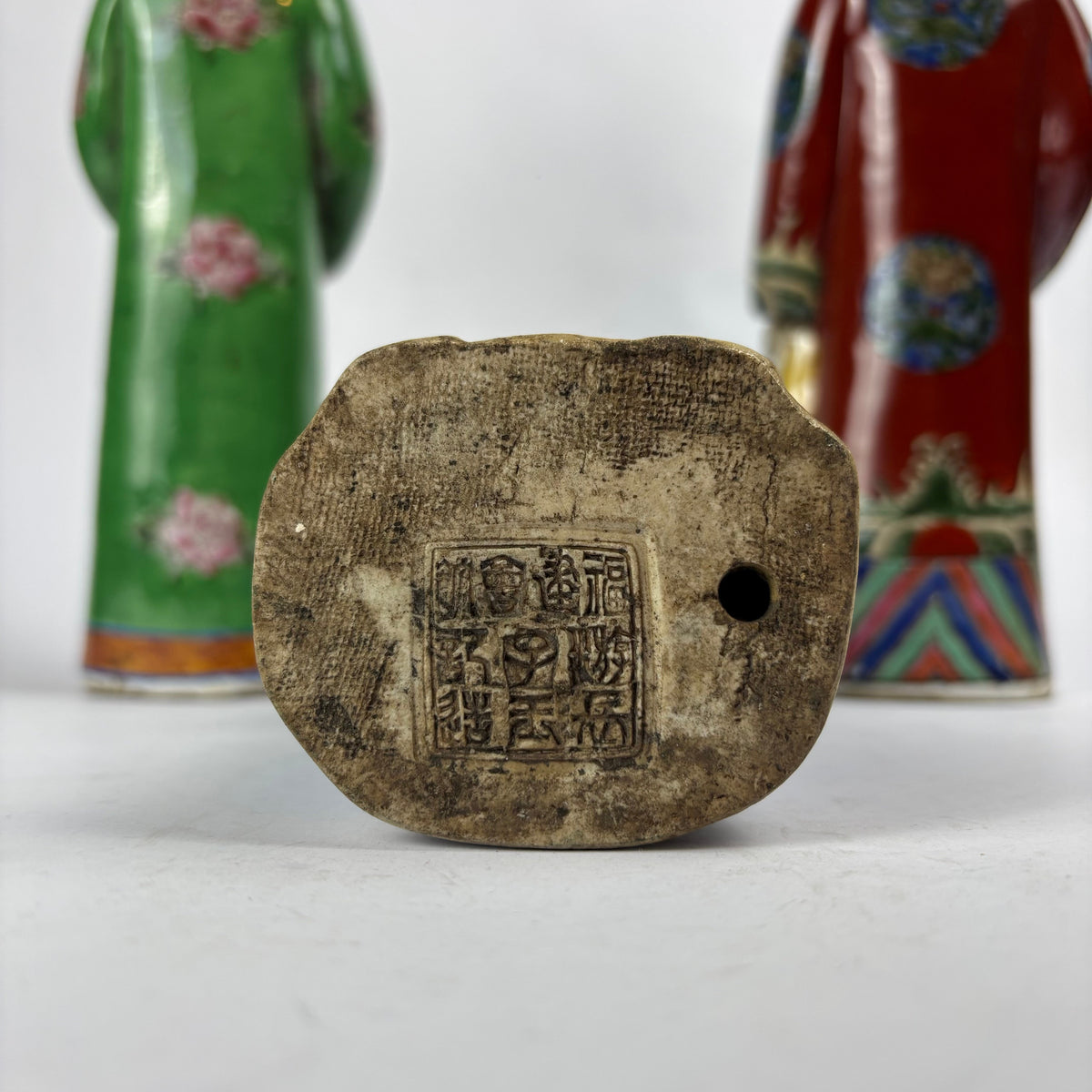 Three Chinese-style porcelain court lady figurines, view 5