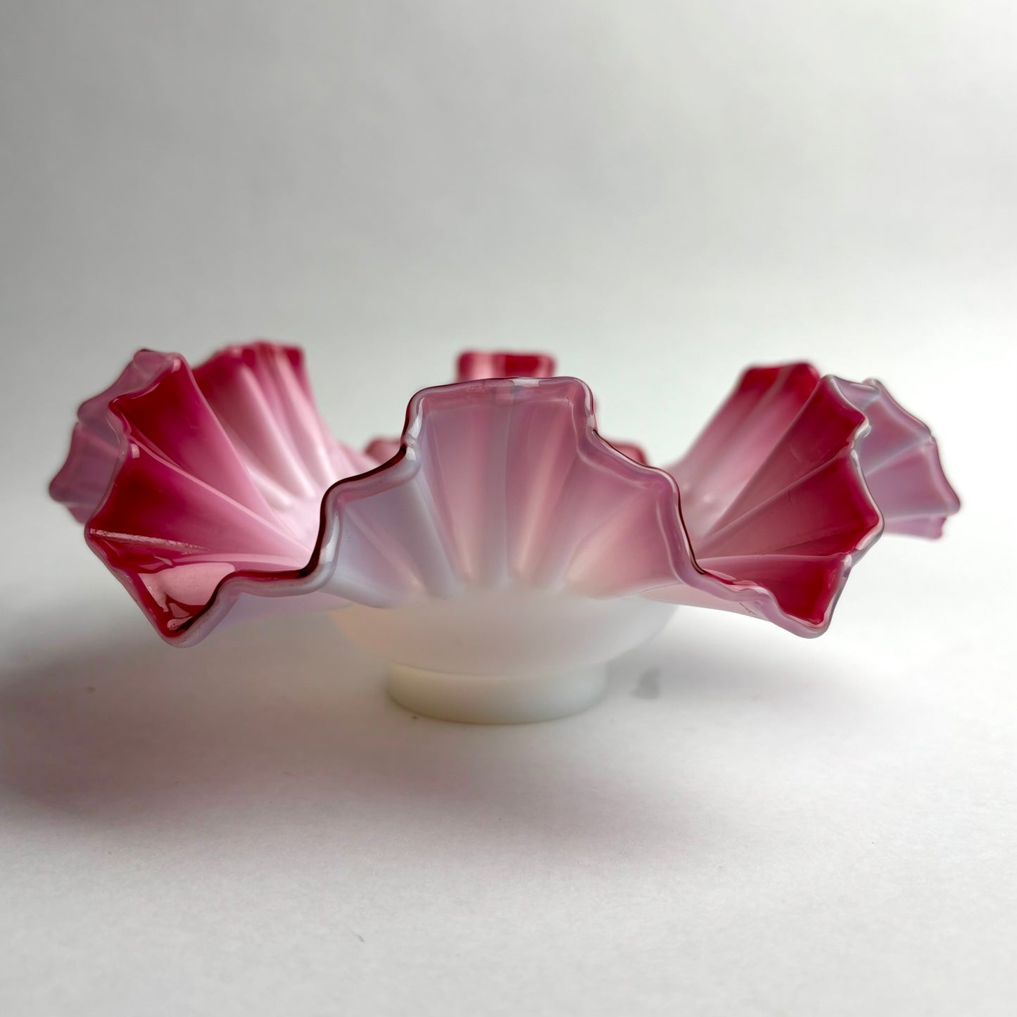 Ruffled Victorian Art Glass Bowl