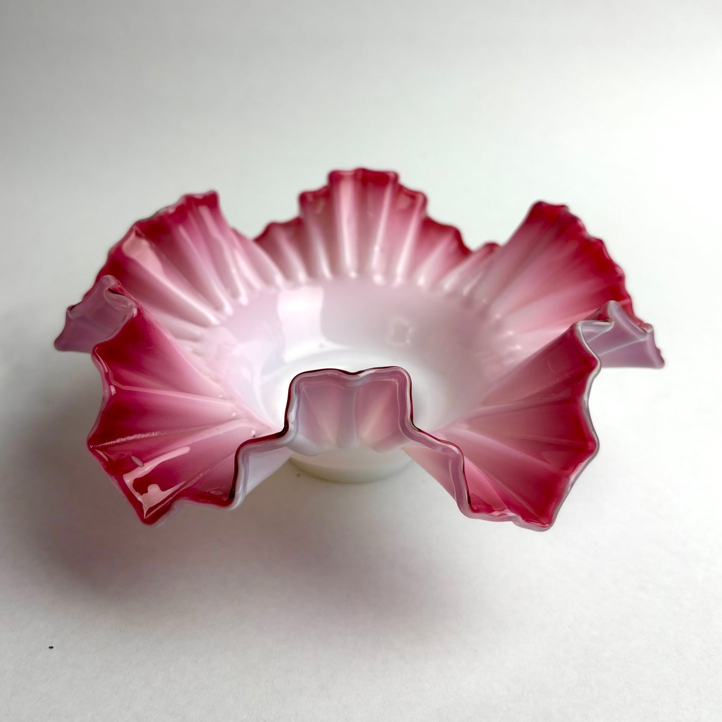 Ruffled Victorian Art Glass Bowl