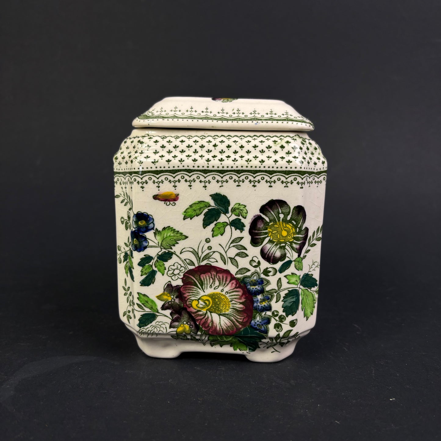 Vintage Mason's Ironstone Tea Lady Lidded Tea Caddy – England