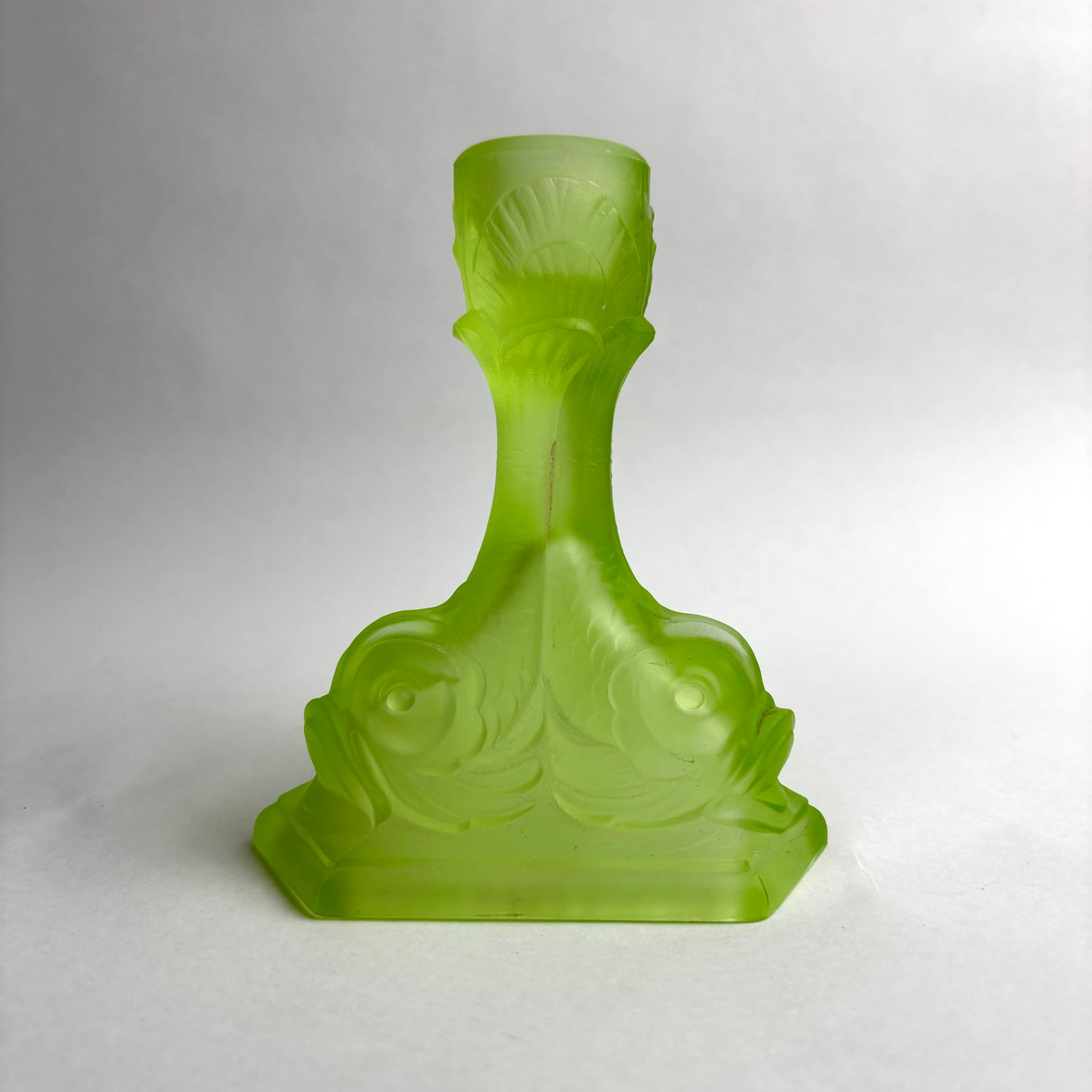 Jobling Frosted Uranium Dolphin Candleholder