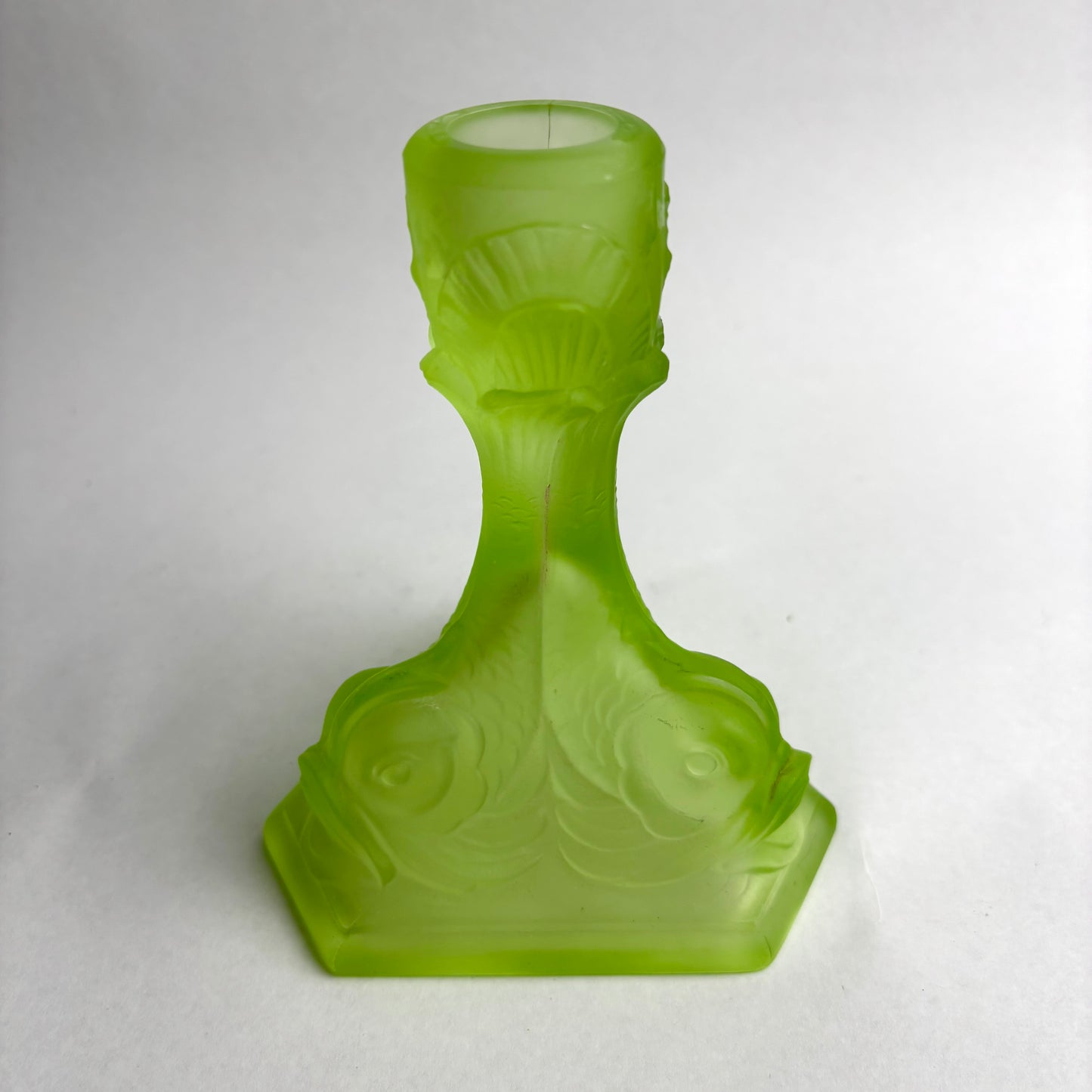 Jobling Frosted Uranium Dolphin Candleholder