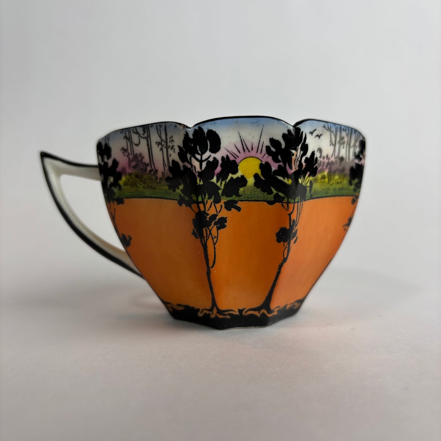 Shelley “Sunset & Trees” Trio, Queen Anne Shape (c.1930s)