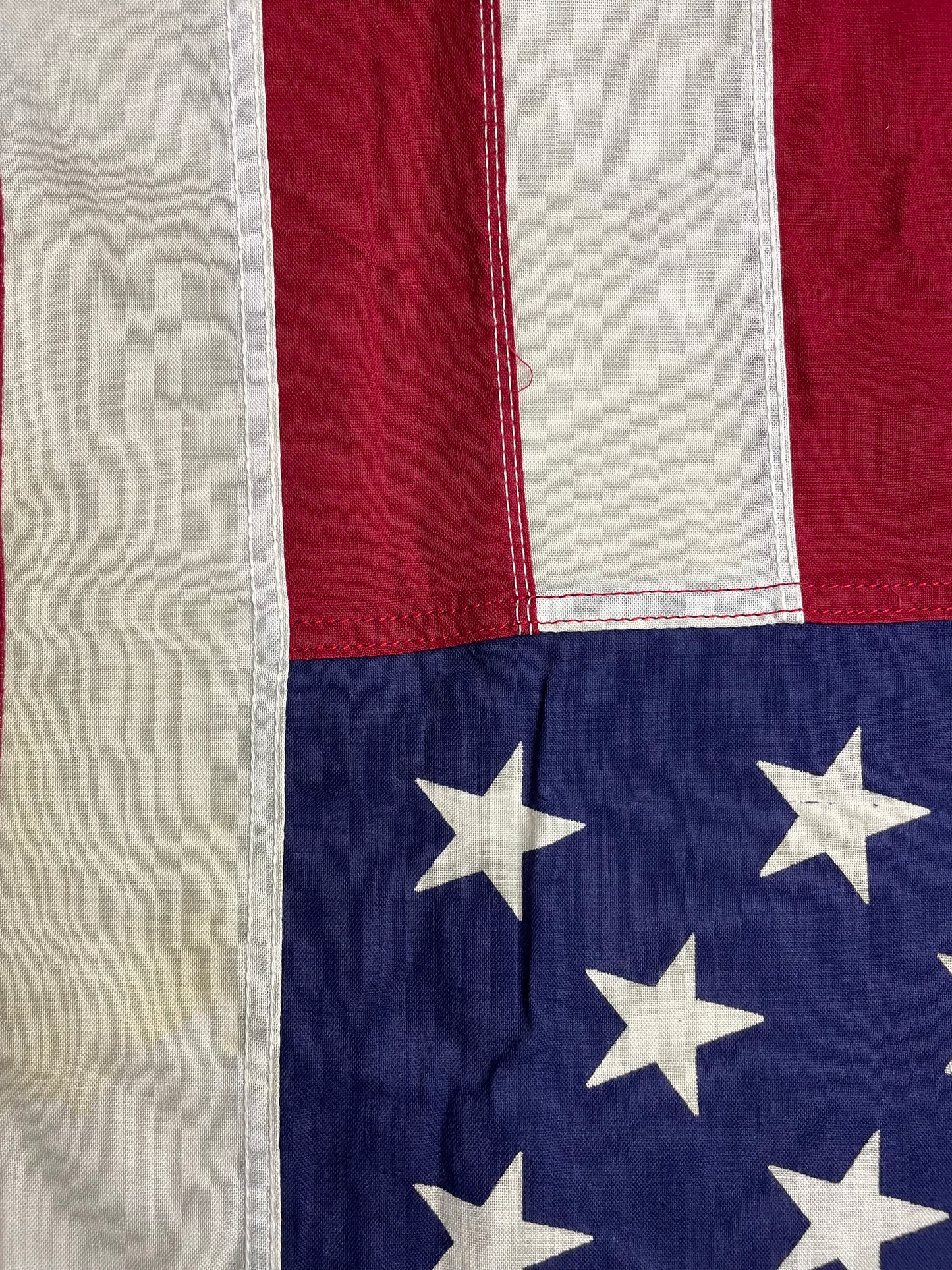 Vintage fully-sewn linen USA flag by Reliance
