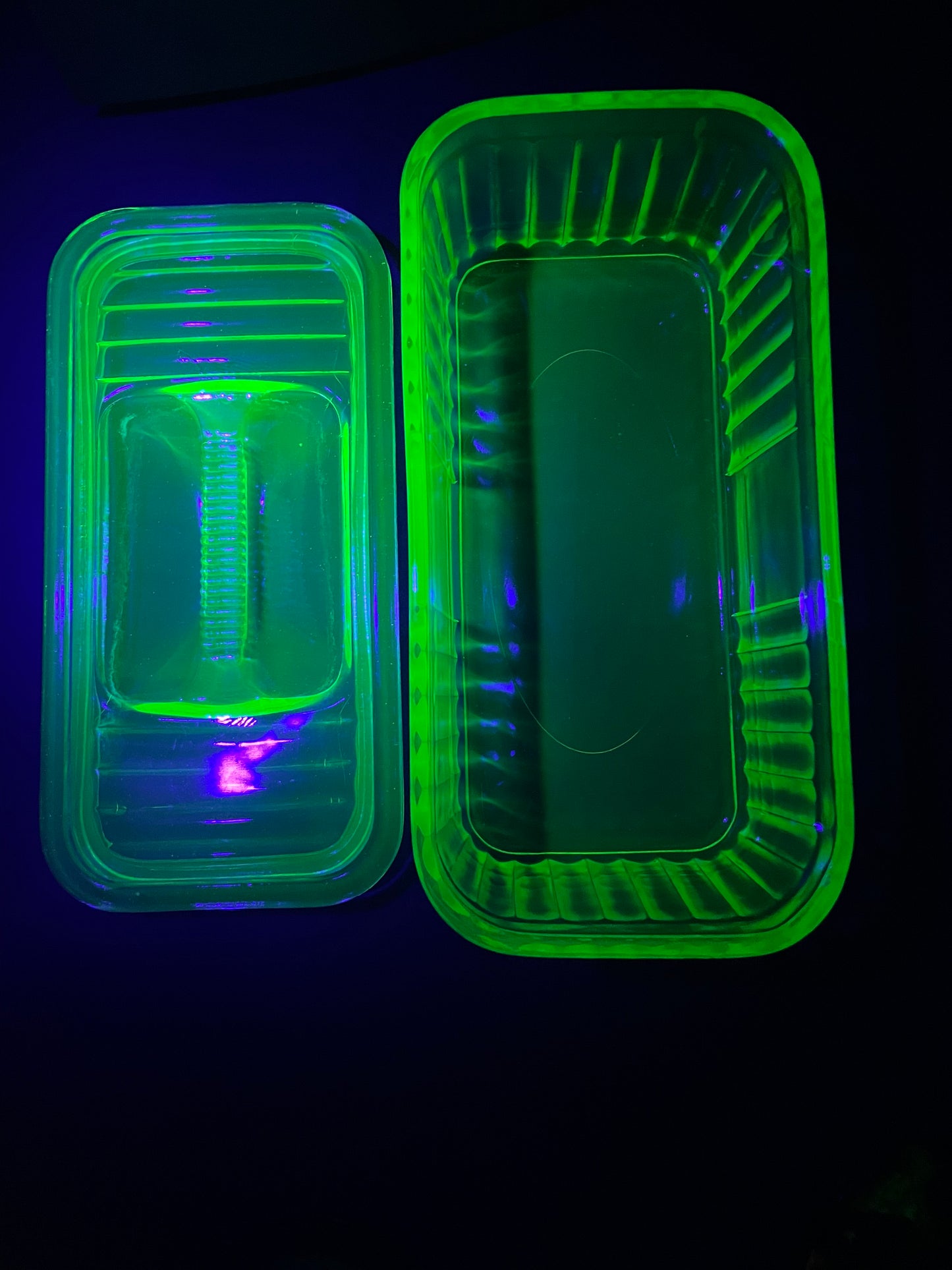Uranium Glass Butter Dish