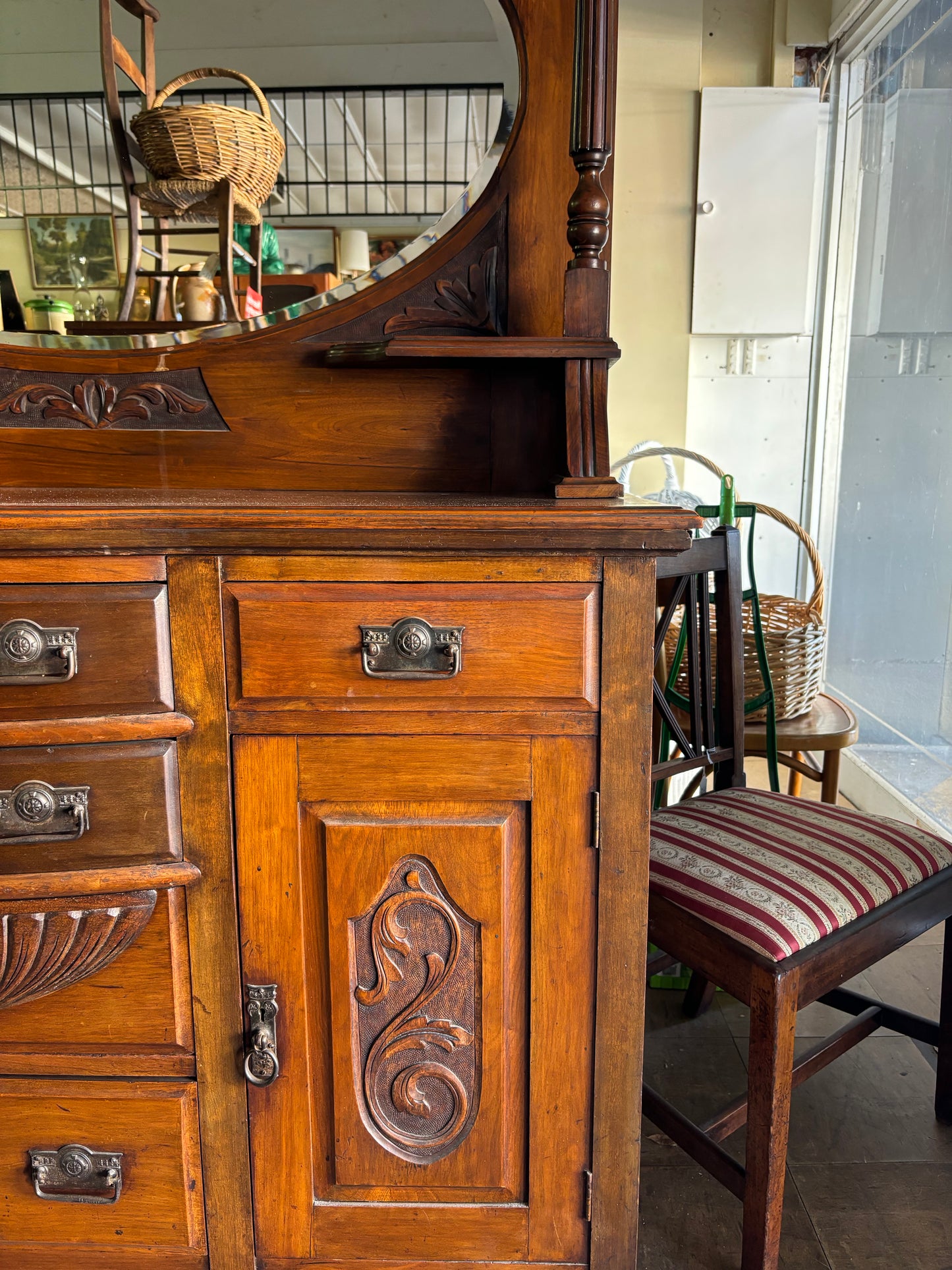 Victorian Walnut Mirror-back sideboard