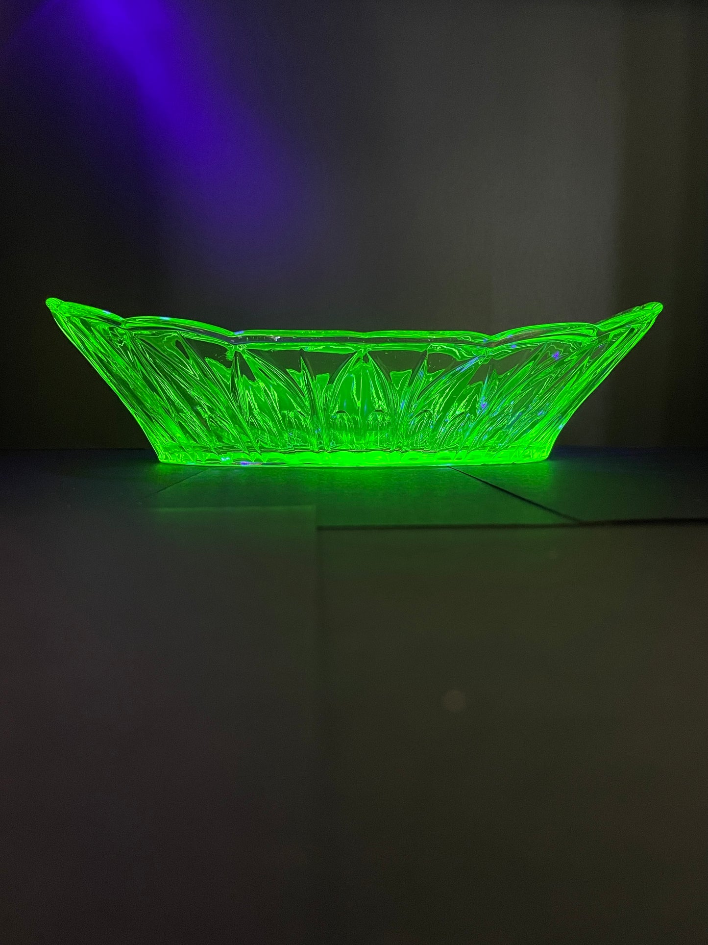 Uranium Glass Dish 27cm