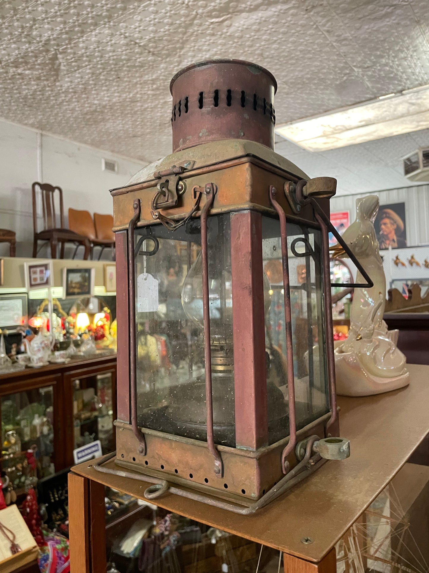 Neptune Copper & Brass Ship Oil Lantern Industrial