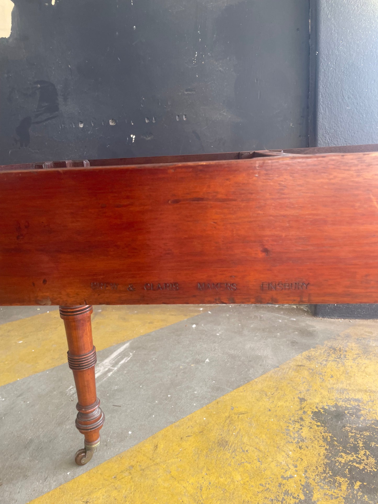 Victorian timber and marble washstand with castors