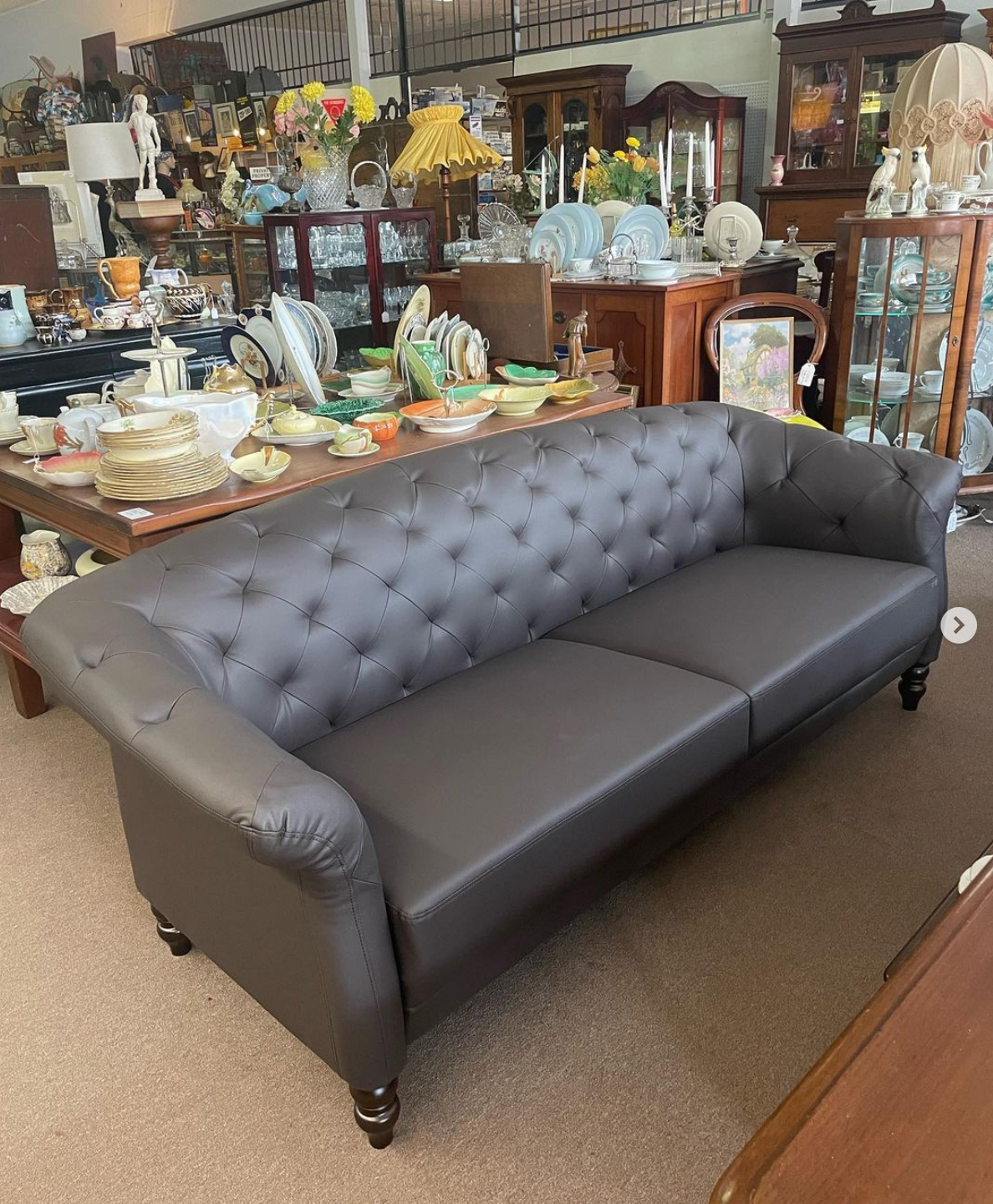 Octavius 3 Seater Lounge - Brown