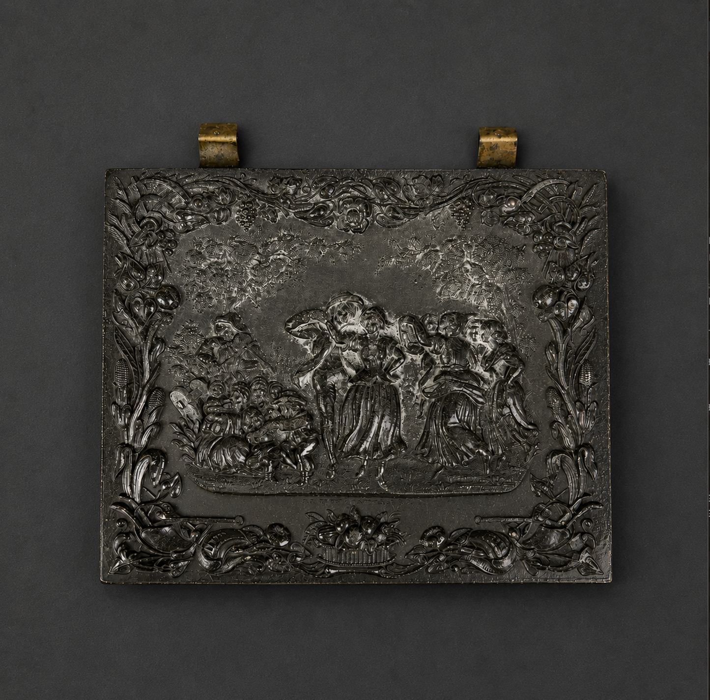 Victorian Union Case Sixth-Plate Ambrotype – Gentleman with Two Children c.1855–1865