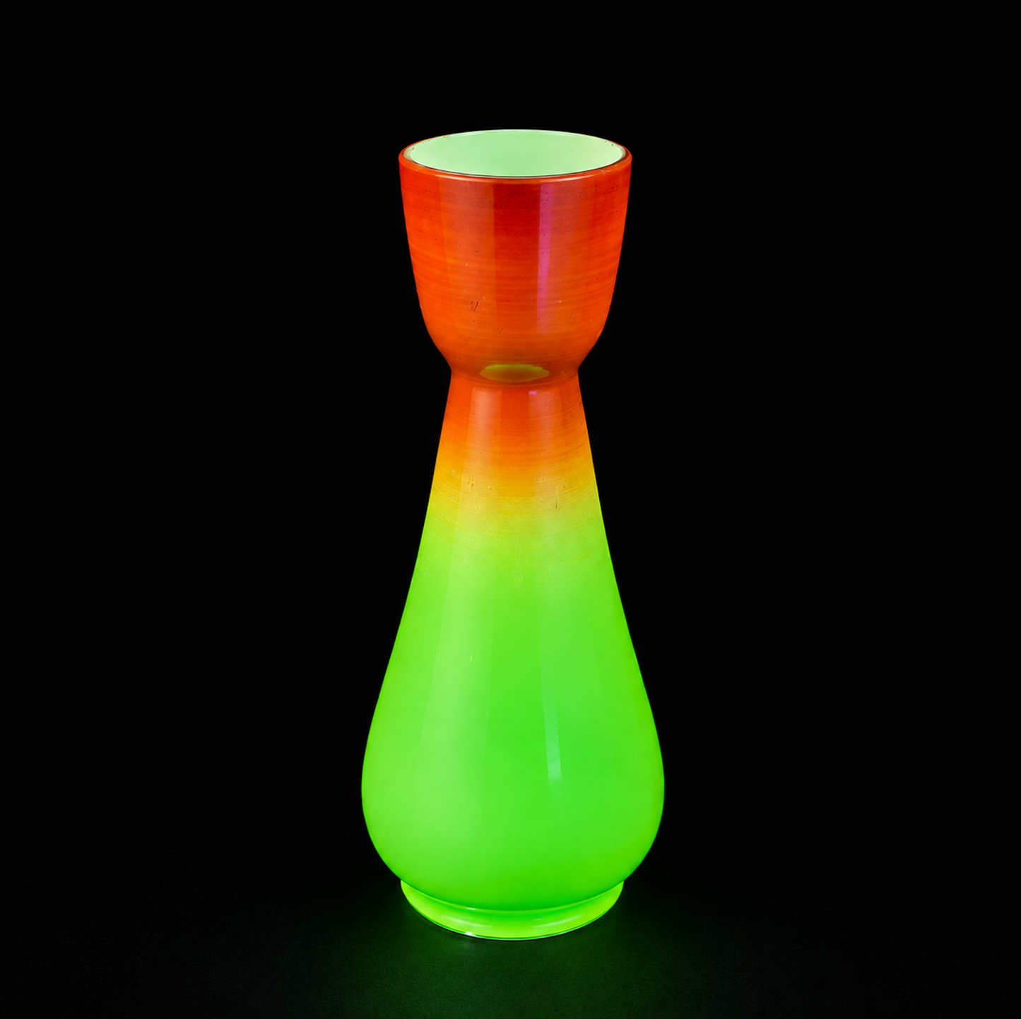 Victorian Bohemian Uranium Opaline Enamelled Vase c.1890–1905