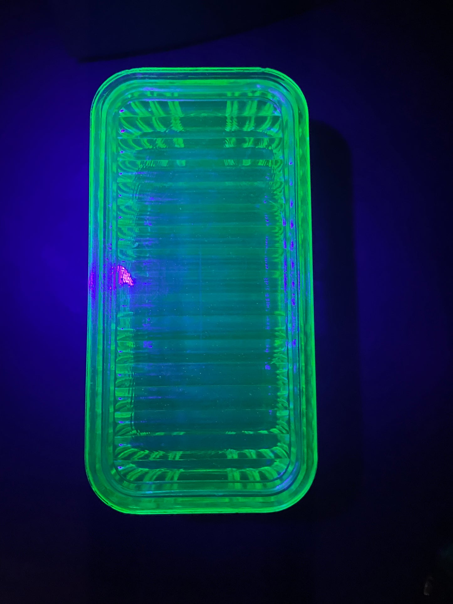 Uranium Glass Butter Dish