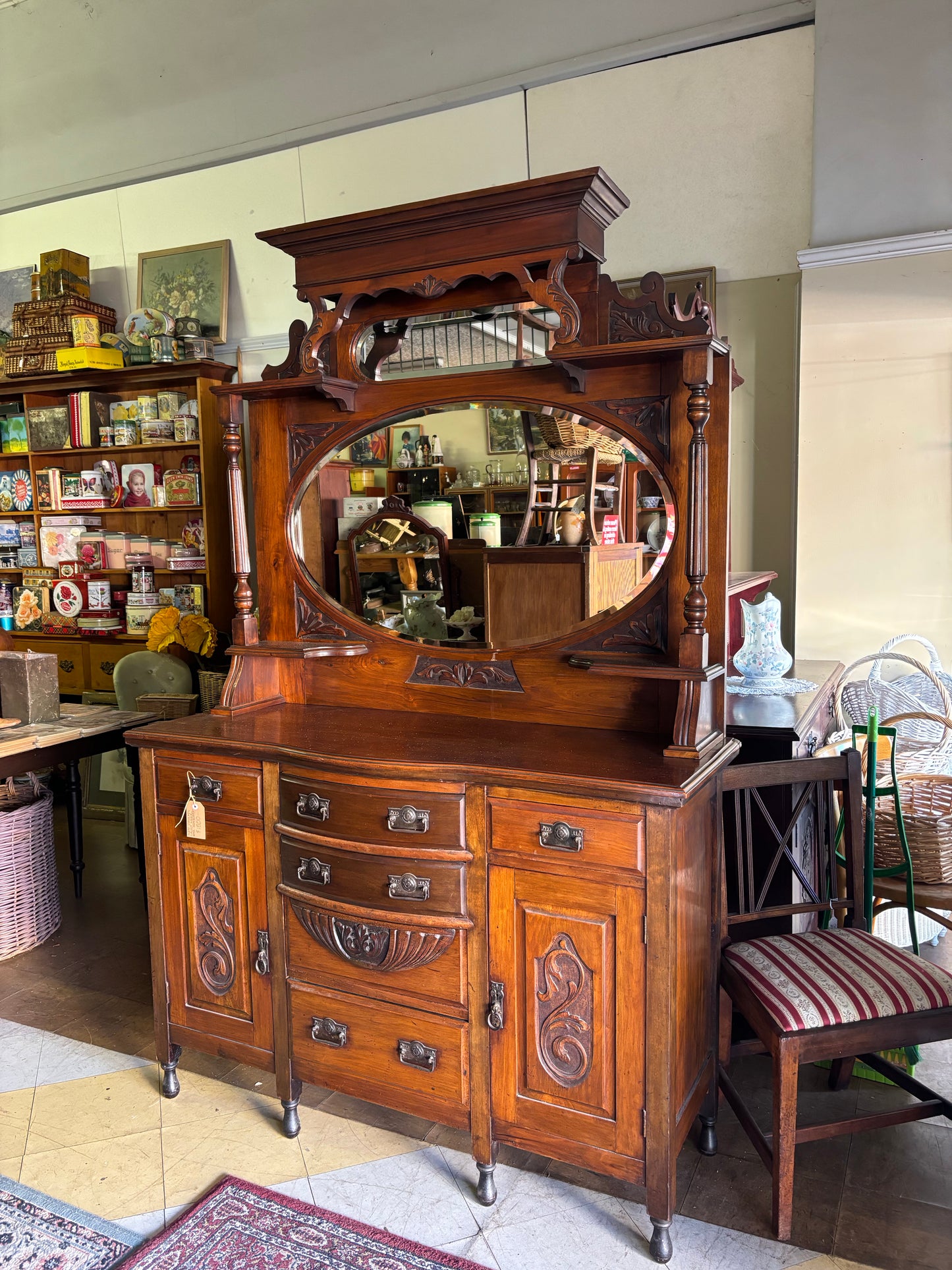 Victorian Walnut Mirror-back sideboard