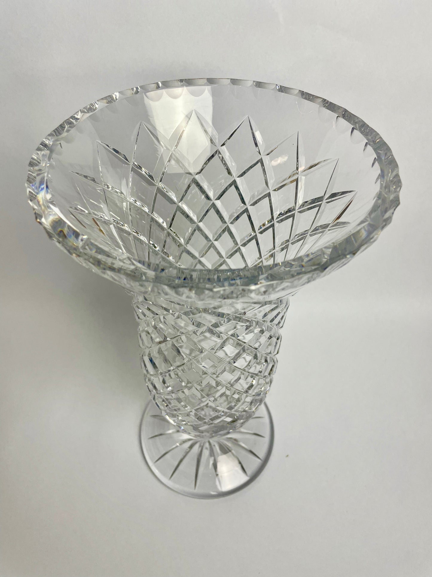 Large, heavy vintage Bohemia Crystal vase