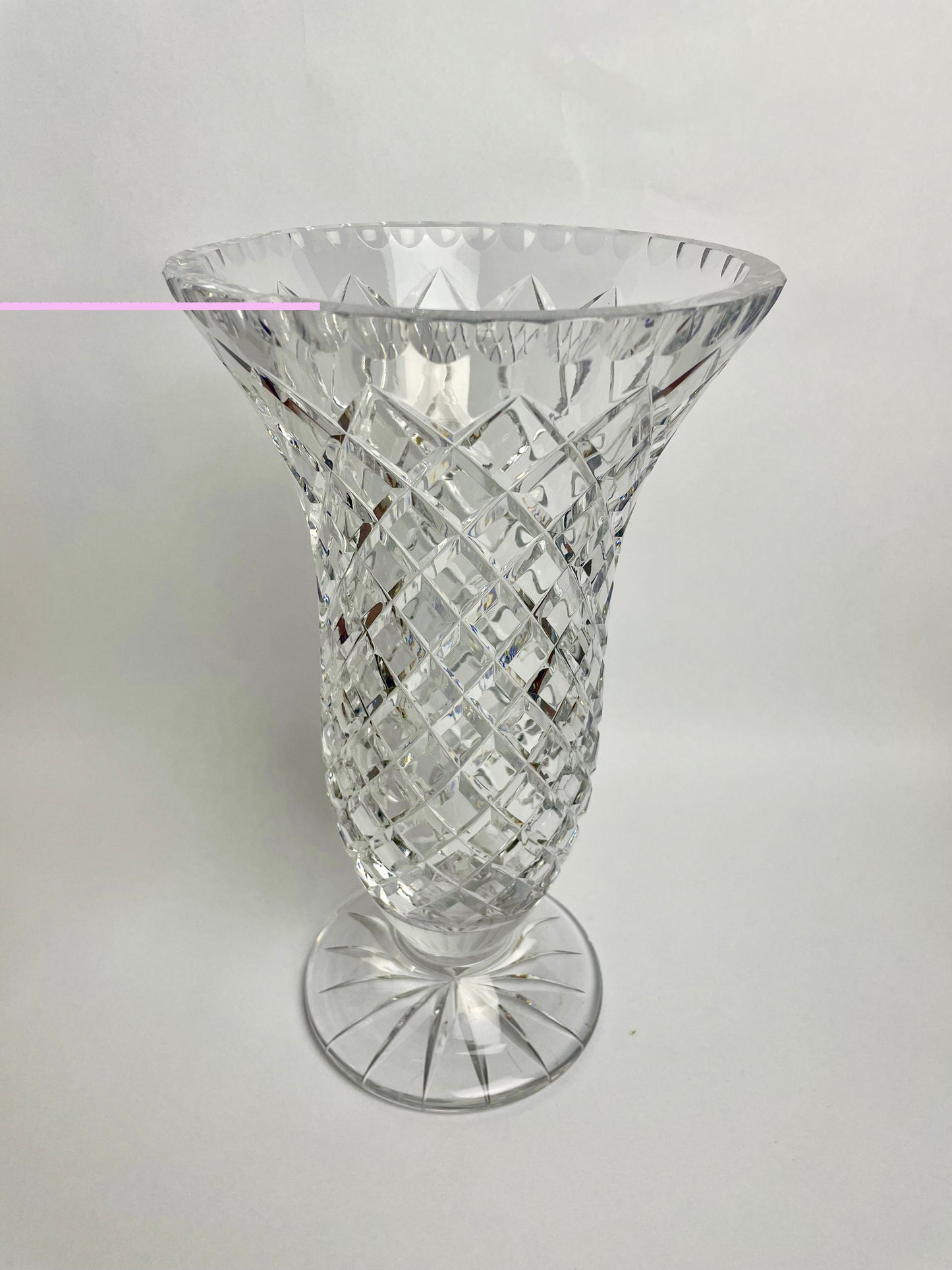 Large, heavy vintage Bohemia Crystal vase