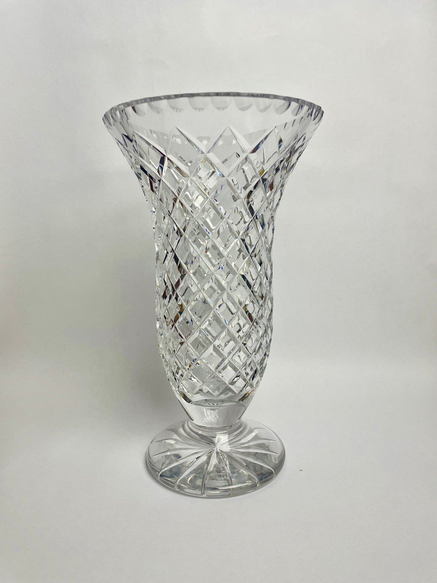 Large, heavy vintage Bohemia Crystal vase