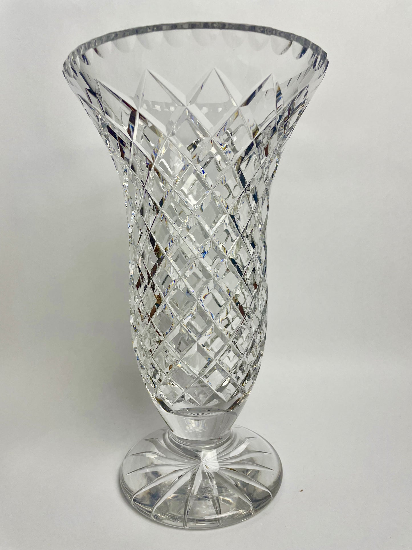 Large, heavy vintage Bohemia Crystal vase