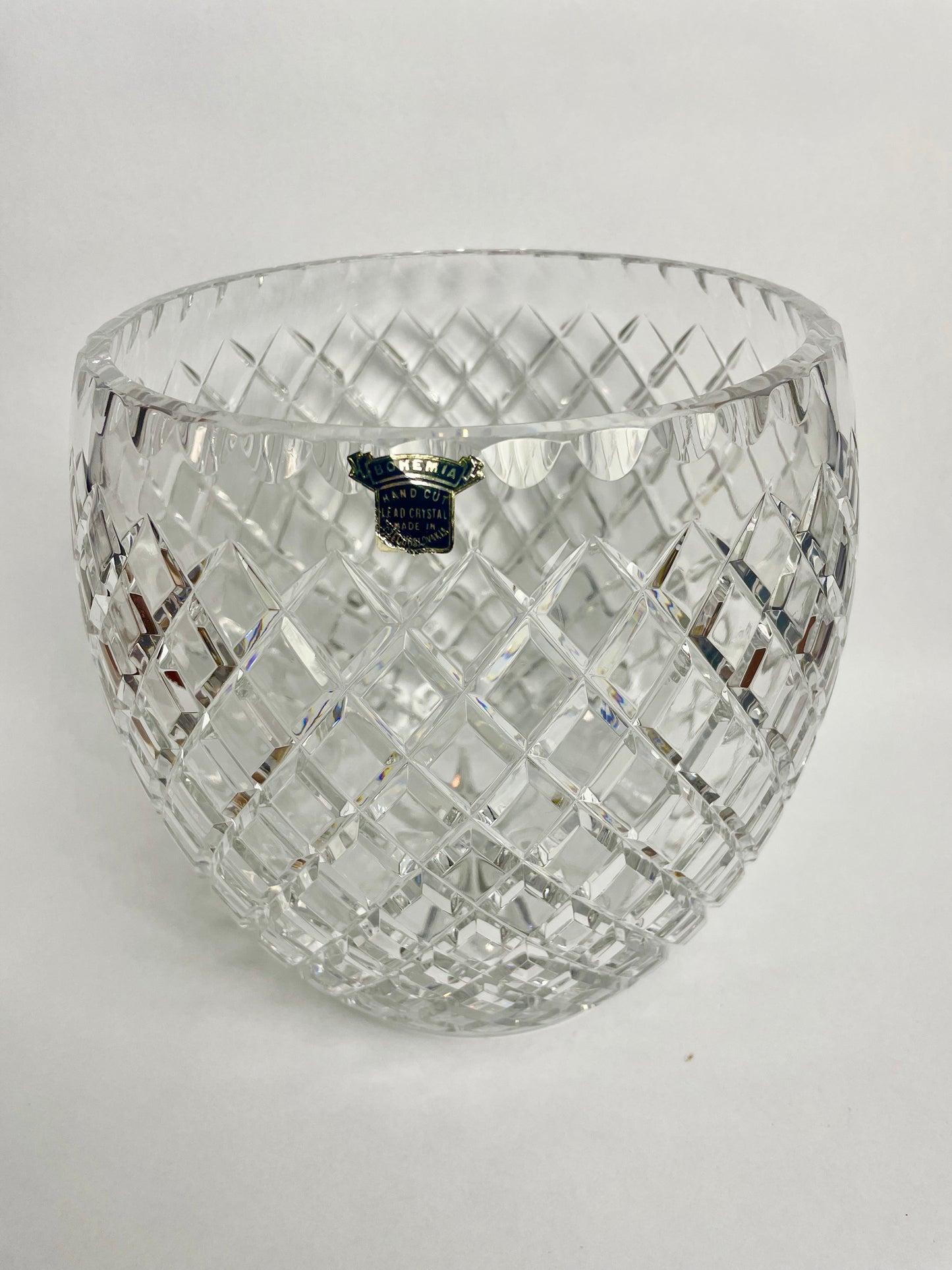 Large, heavy vintage Bohemia Crystal vase