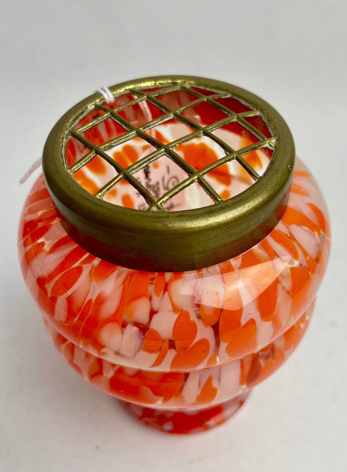 Vintage Czech Splatter Rose Glass Vase