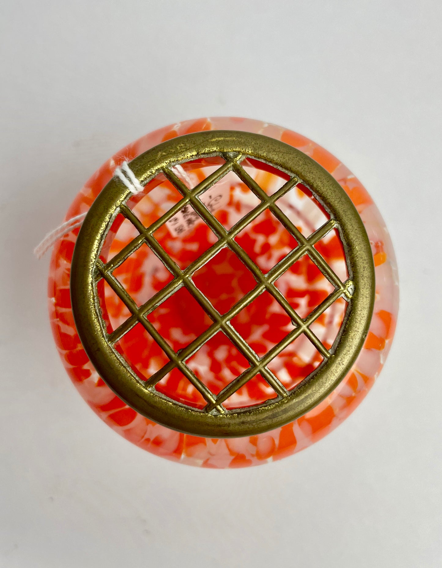 Vintage Czech Splatter Rose Glass Vase