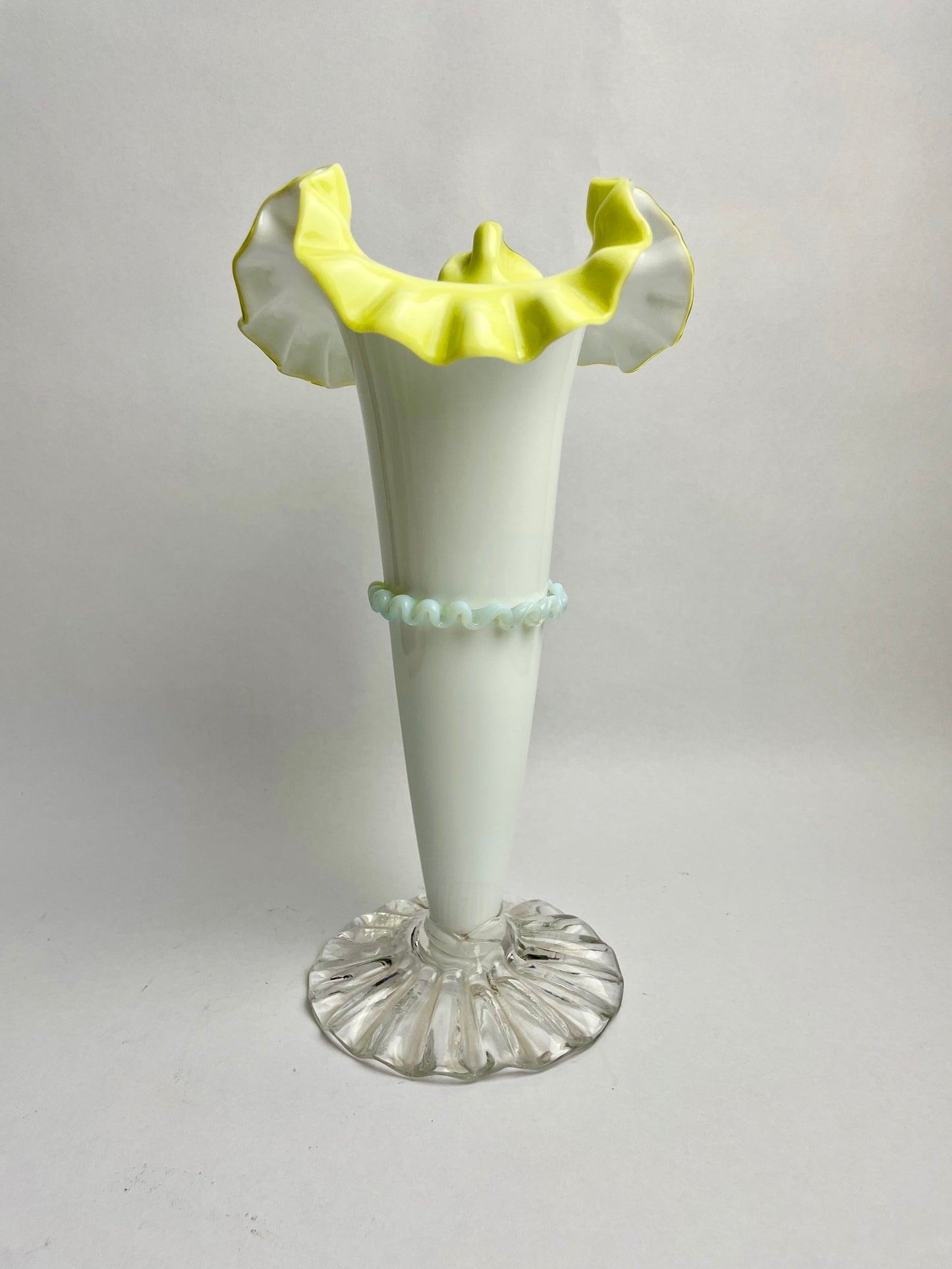 Tall Victorian Milk Glass Vase