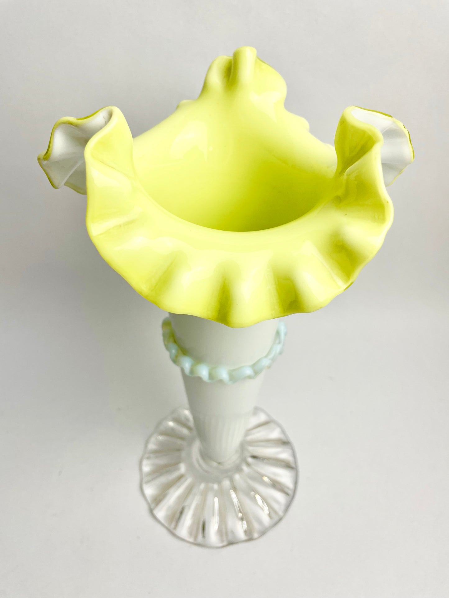 Tall Victorian Milk Glass Vase
